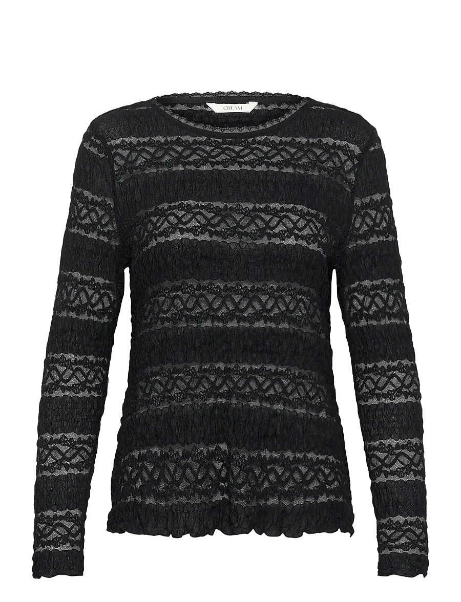 Cream - CRRosel T-Shirt - pikkade varrukatega alussärgid - pitch black - 1