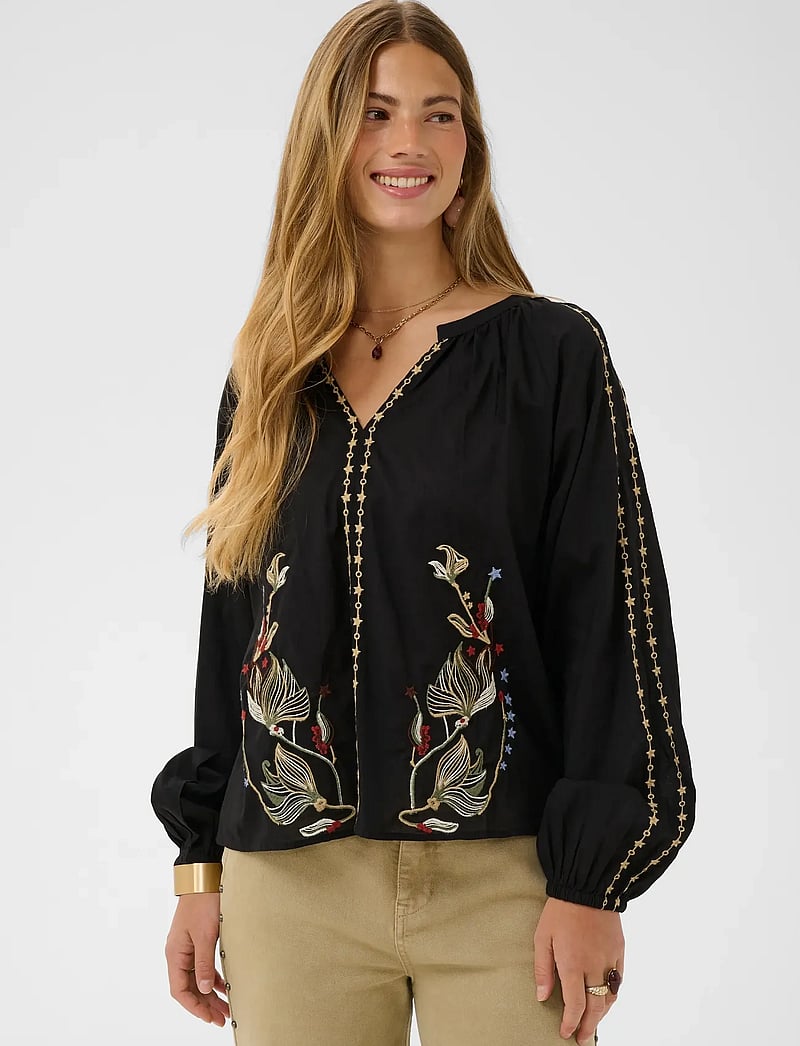Cream - CRReno Blouse - langærmede bluser - pitch black - 0