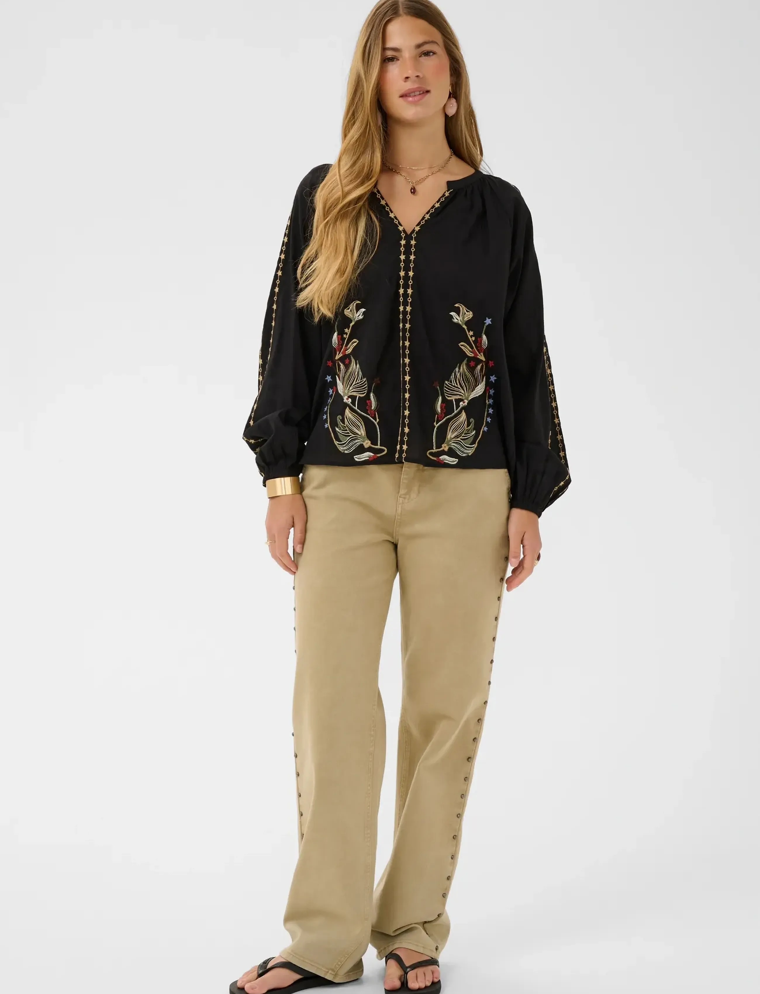 Cream - CRReno Blouse - palaidinės ilgomis rankovėmis - pitch black - 3