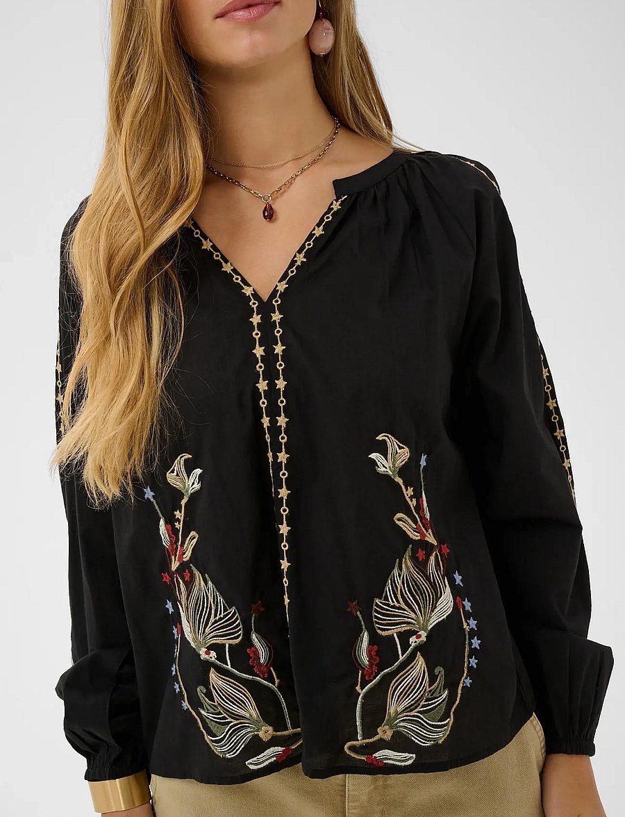 Cream - CRReno Blouse - palaidinės ilgomis rankovėmis - pitch black - 5