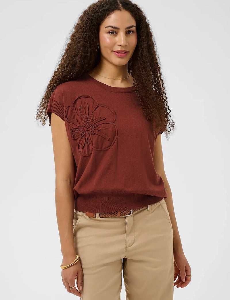Cream - CRDela Knit Slipover w Deco - pullover - brandy snifter - 0