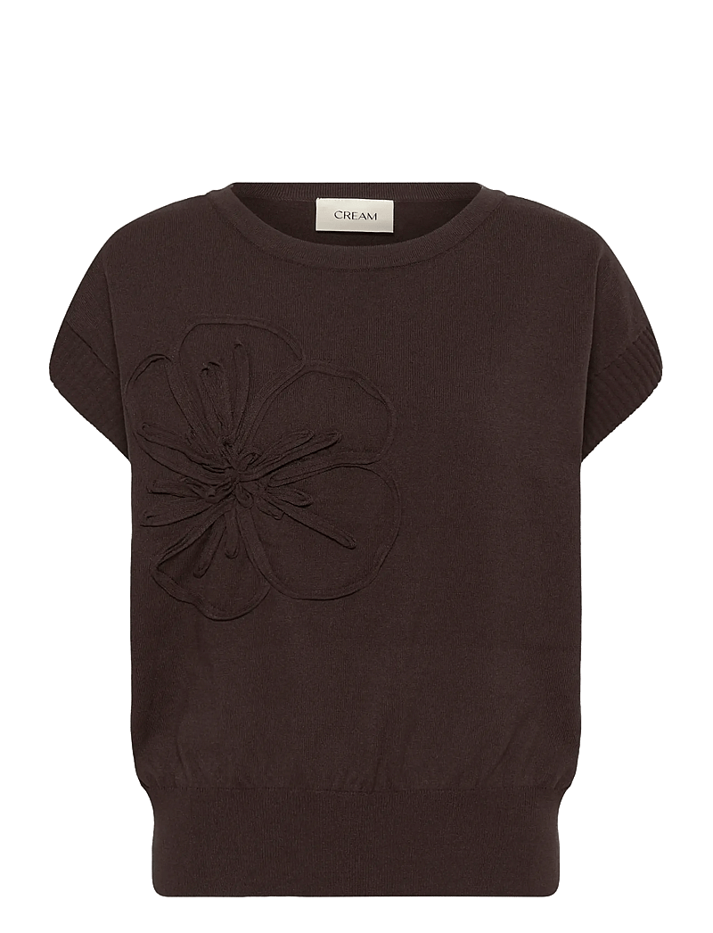 Cream - CRDela Knit Slipover w Deco - striktrøjer - java - 1