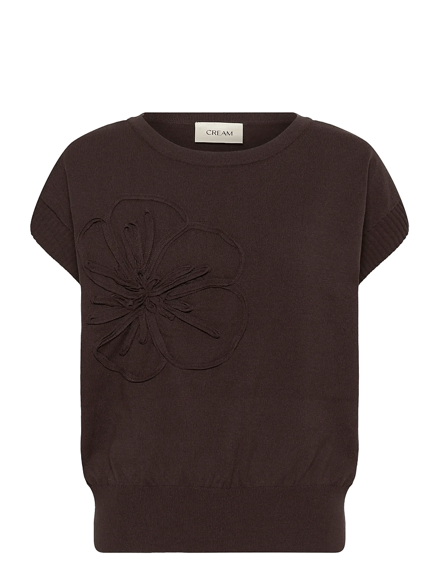 Cream - CRDela Knit Slipover w Deco - jumpers - java - 1