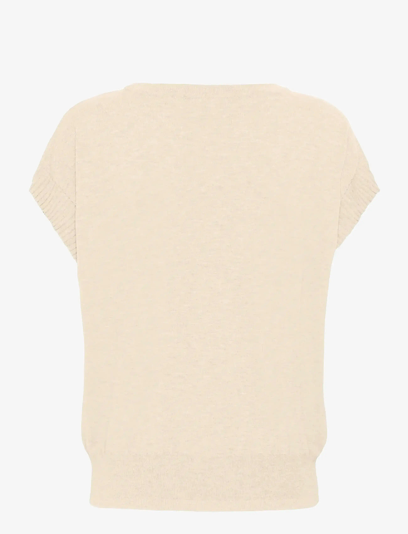 Cream - CRDela Knit Slipover w Deco - oat melange - 2
