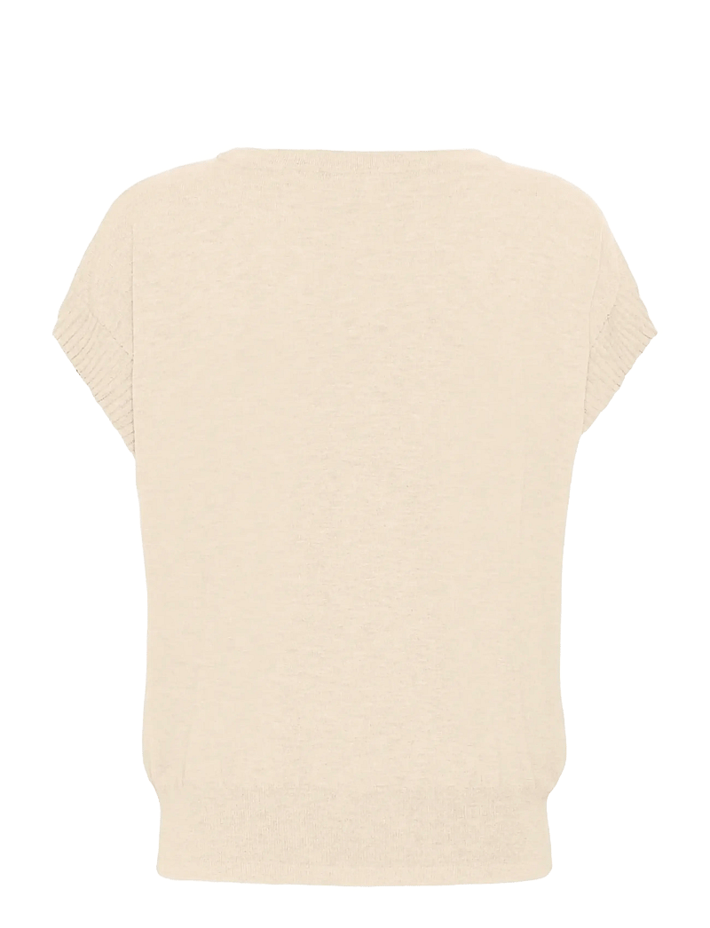 Cream - CRDela Knit Slipover w Deco - oat melange - 2