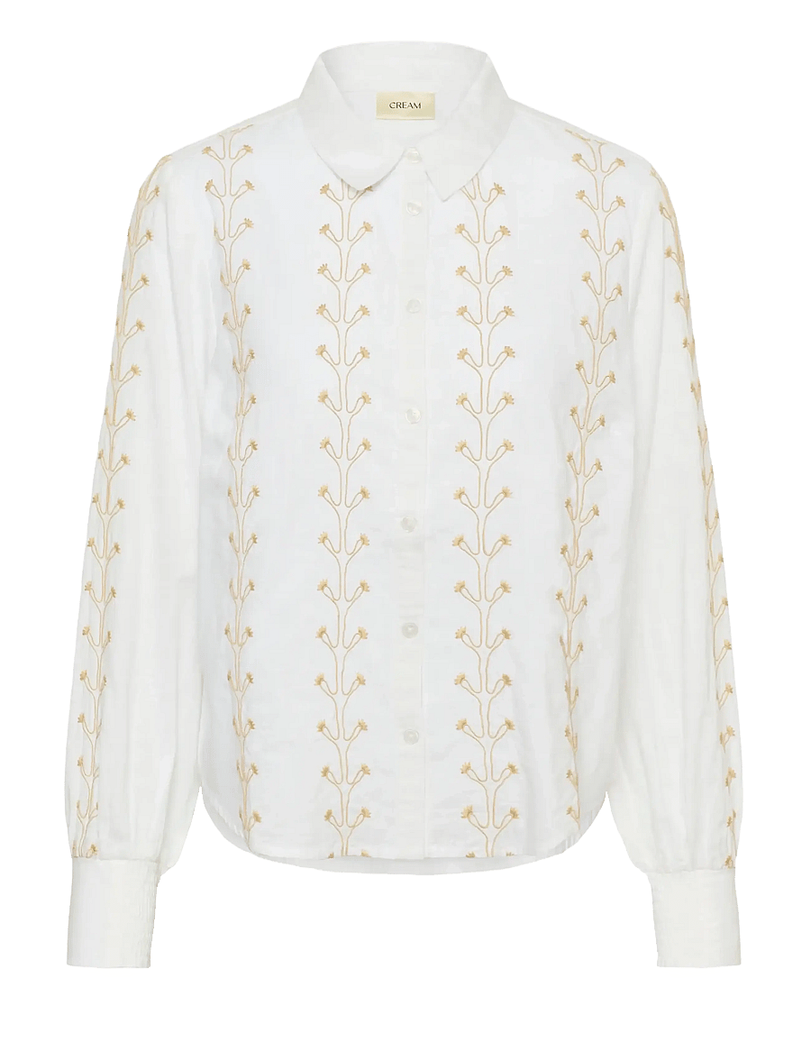 Cream - CRTracy Shirt - long-sleeved shirts - snow white - 1
