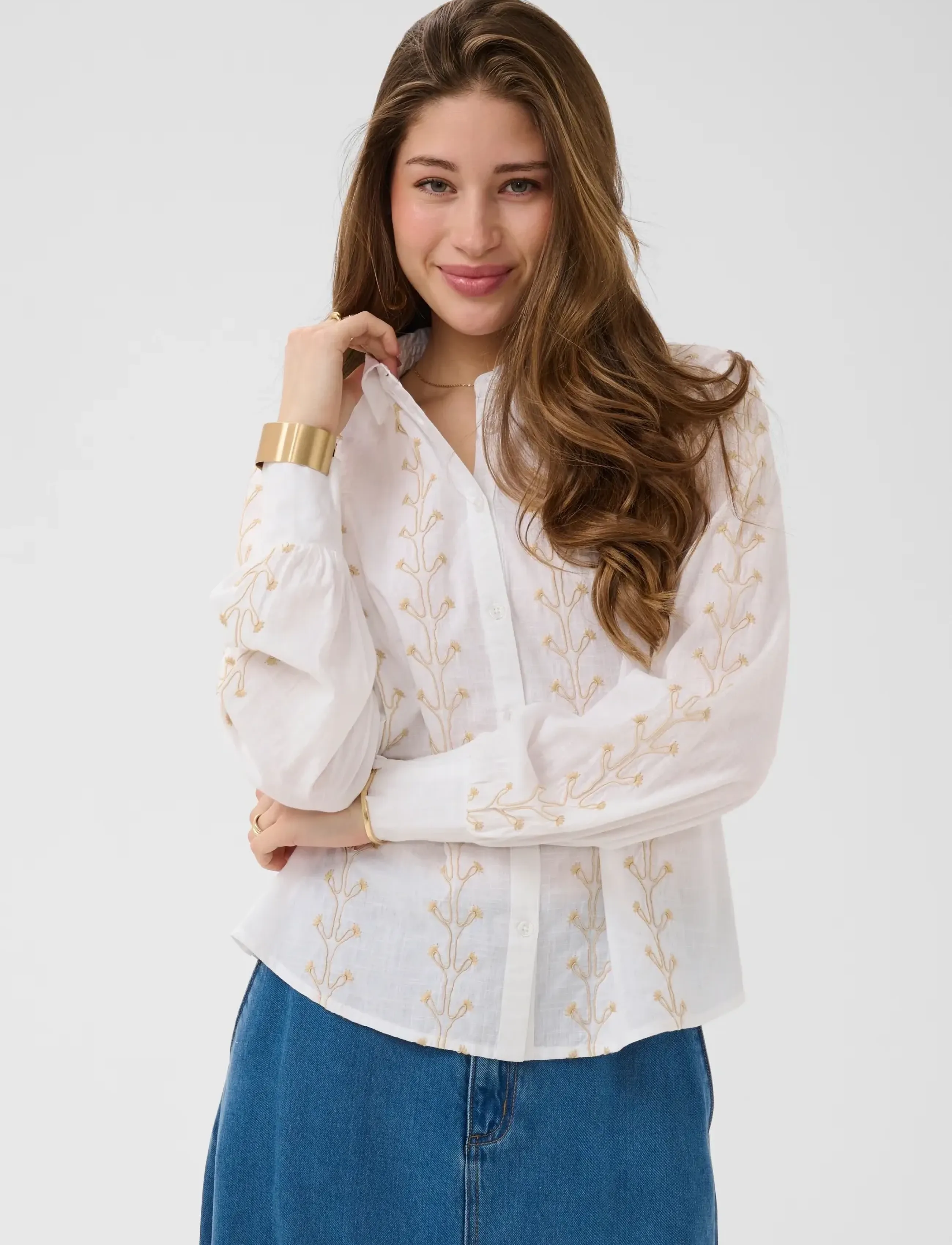 Cream Crtracy Shirt, 42, White, Skjorter > Langærmede, Dame