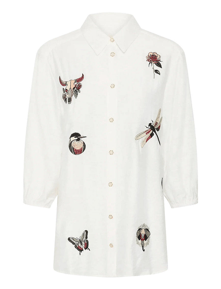 Cream - CRNoris Shirt - long-sleeved shirts - snow white - 1