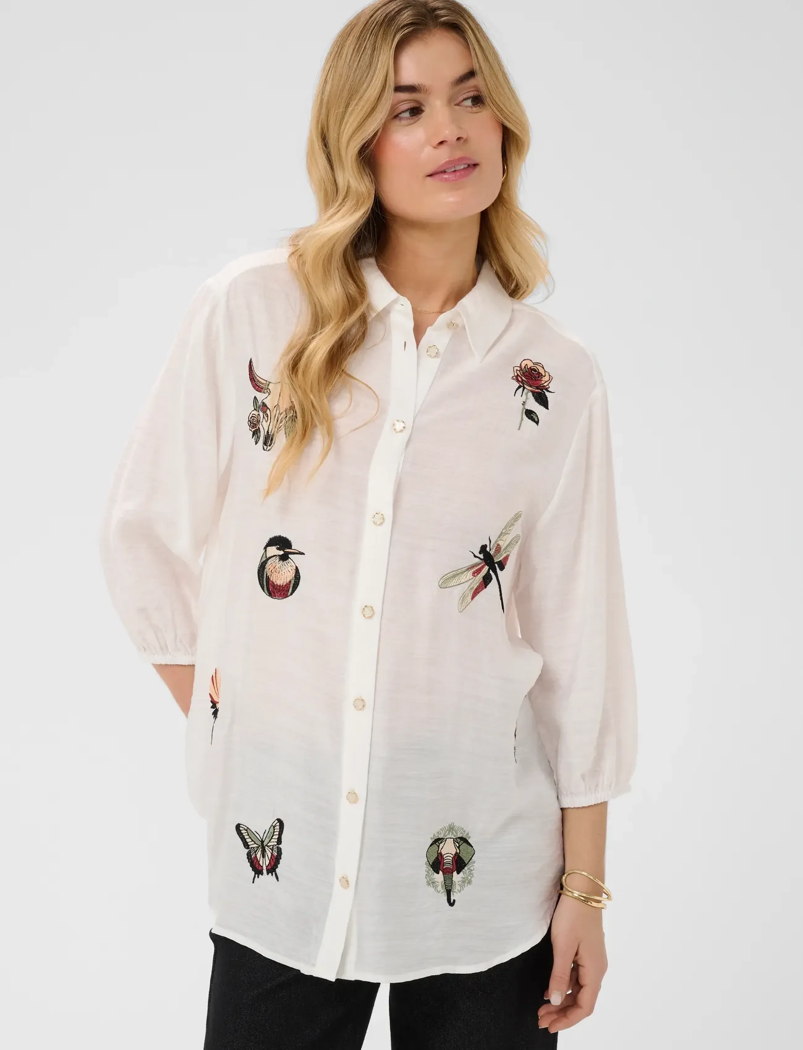 Cream Crnoris Shirt, 36, White, Skjorter > Langærmede, Dame