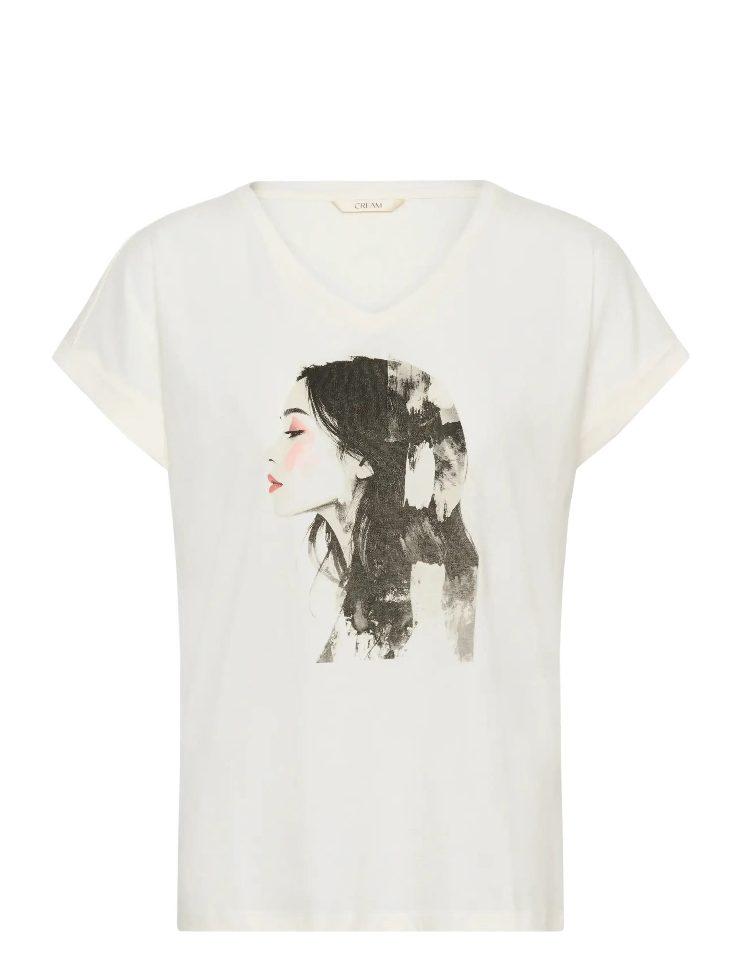 CREAM Crying T-Shirt Cream - M - Damen