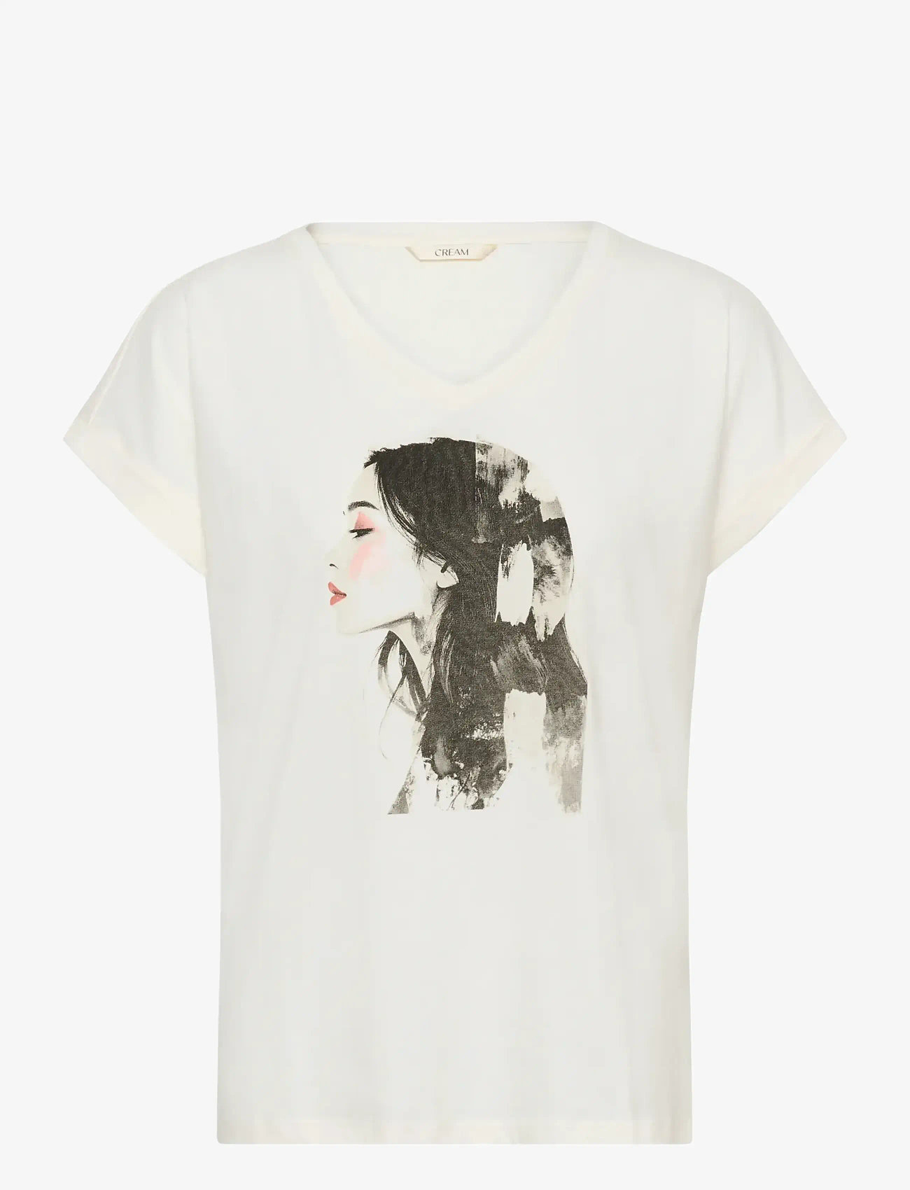 Cream - CRYing T-Shirt - artistic paint grey woman - 1