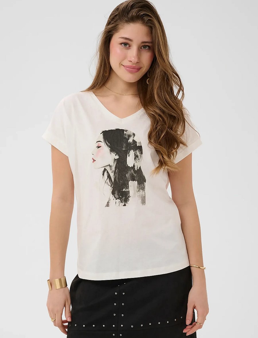 Cream - CRYing T-Shirt - t-shirts - artistic paint grey woman - 0