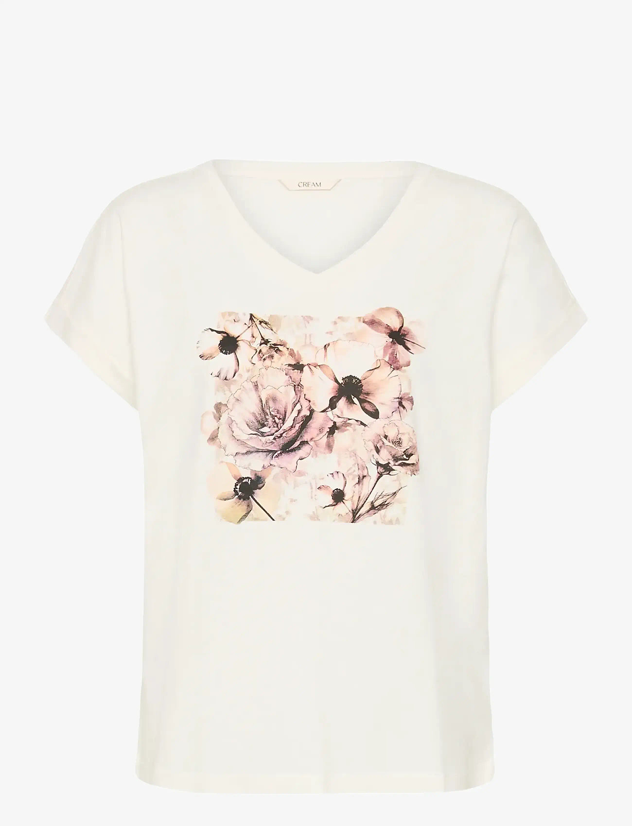 Cream - CRYing T-Shirt - t-shirts - beige flower collage - 1