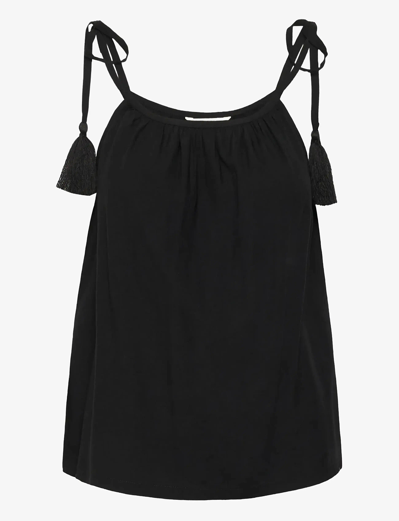 Cream - CRTiah Strap Top - tanktops - pitch black - 1
