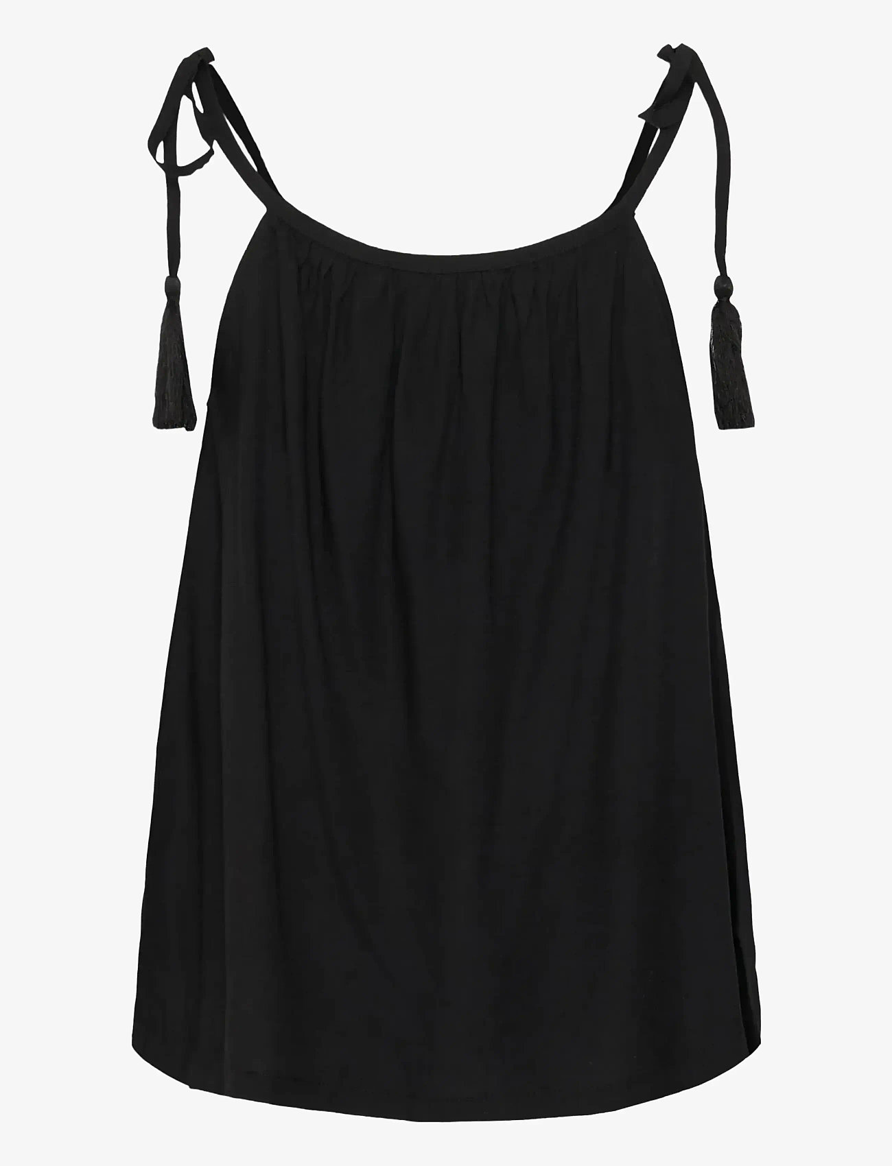 Cream - CRTiah Strap Top - tanktops - pitch black - 2