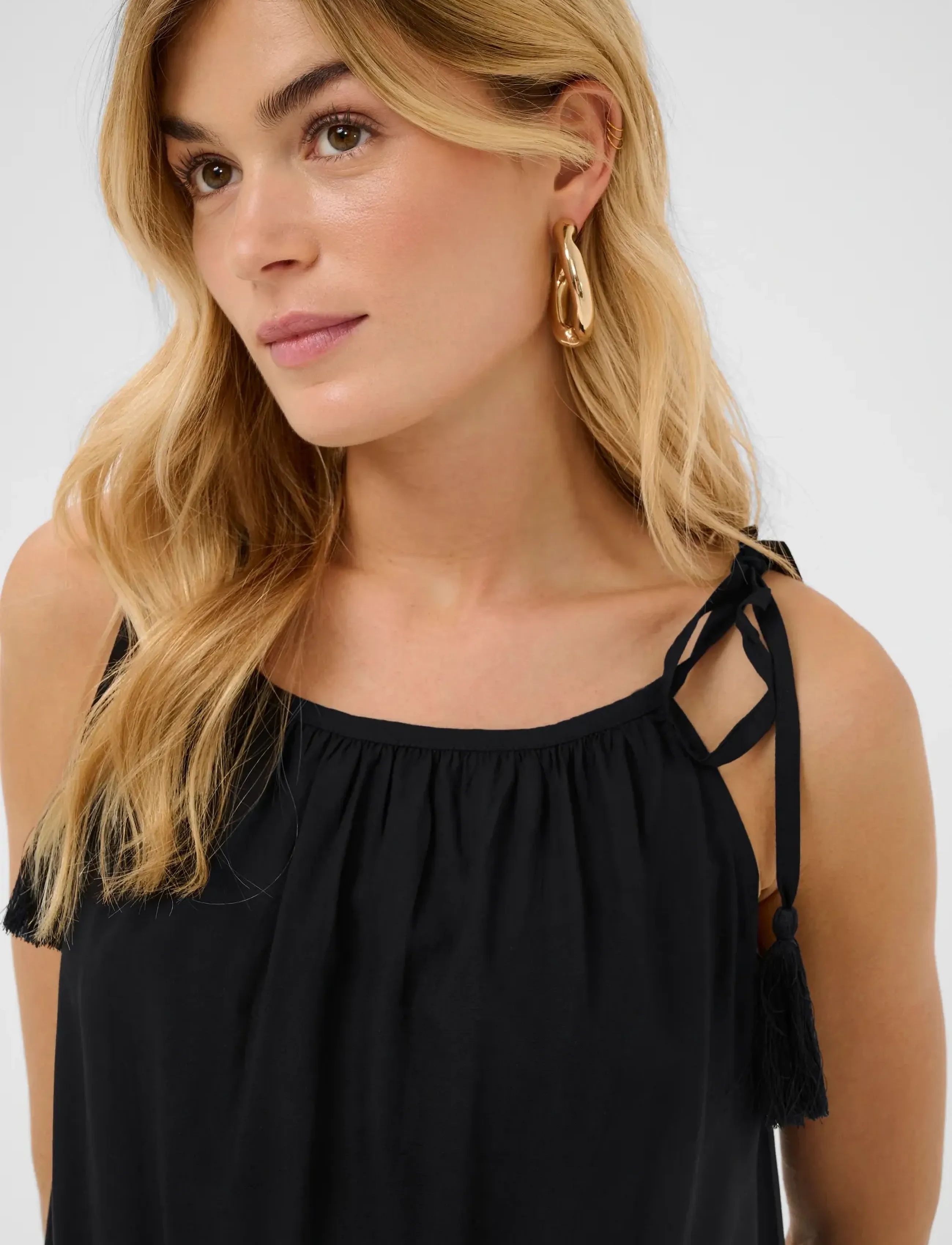 Cream Crtiah Strap Top, 38, T-shirts & Oberteile, Schwarz - Sleeveless, Frauen