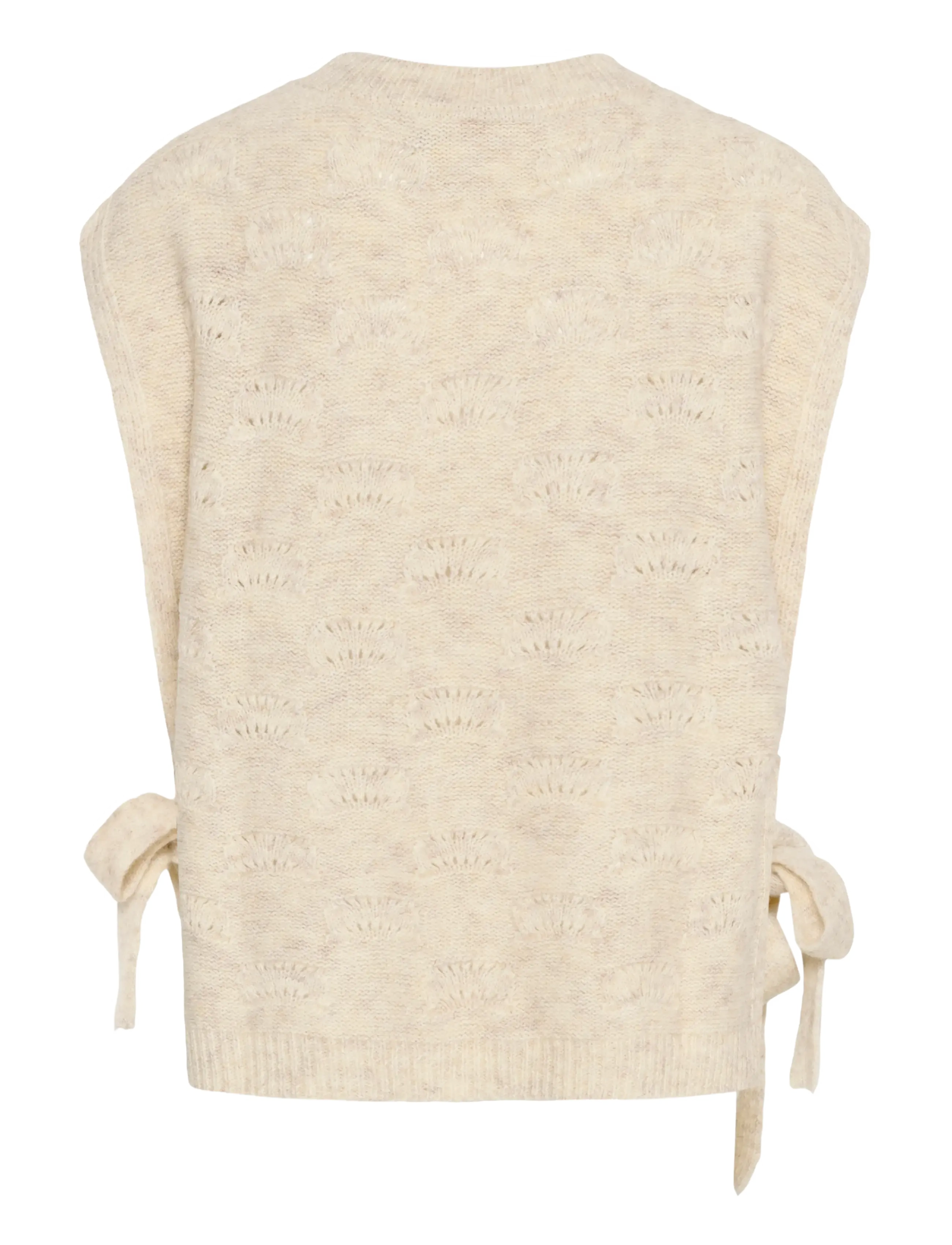 Cream - CRHaggie Knit Slipover - kootud vestid - bleached sand melange - 1