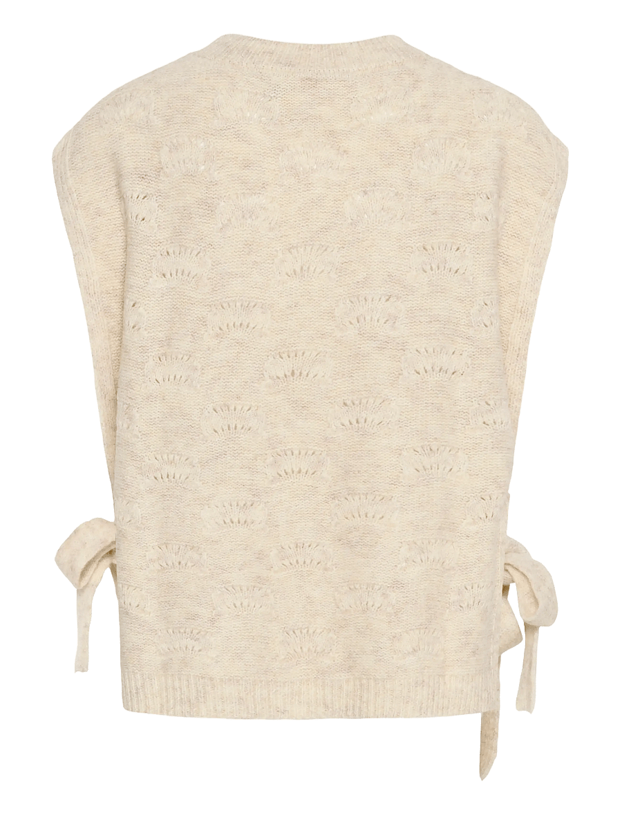 Cream - CRHaggie Knit Slipover - kootud vestid - bleached sand melange - 1