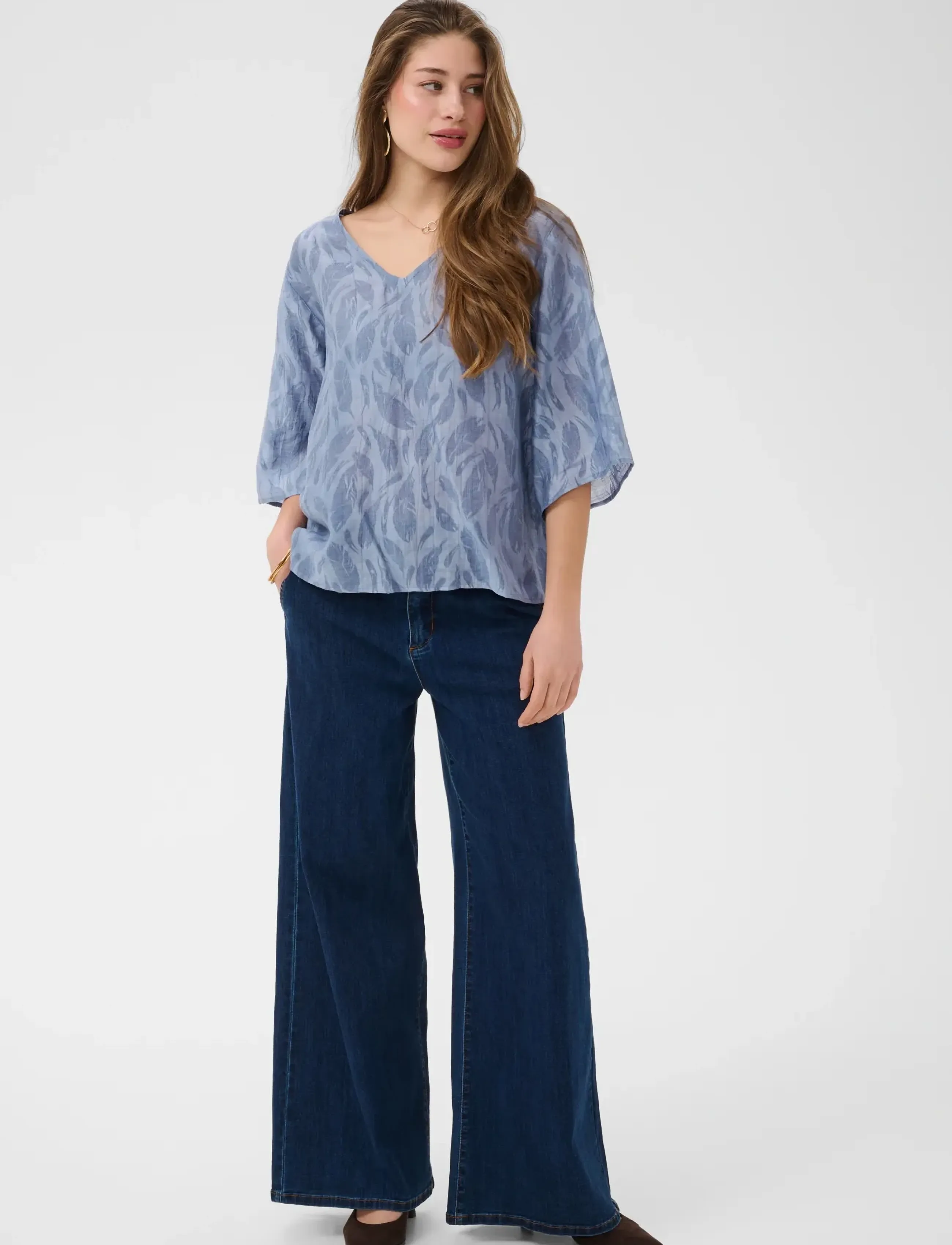 Cream - CRLoui Tshirt Blouse - stonewash - 3