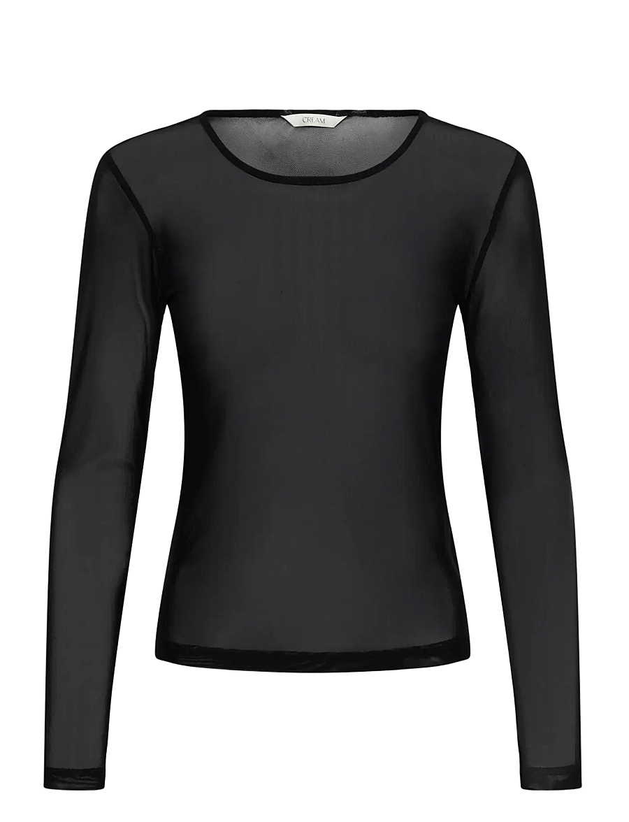 Cream - CRDora LS T-Shirt - langærmede toppe - pitch black - 0