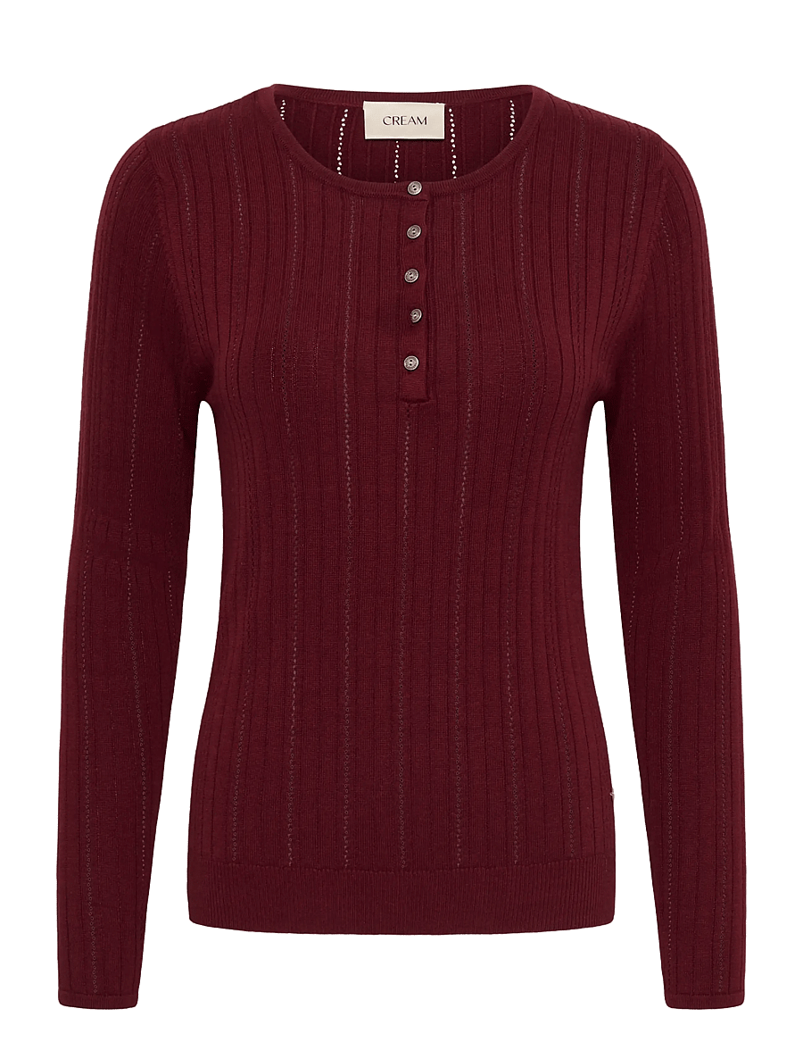 Cream - CRPeloa Knit Blouse - cabernet - 0