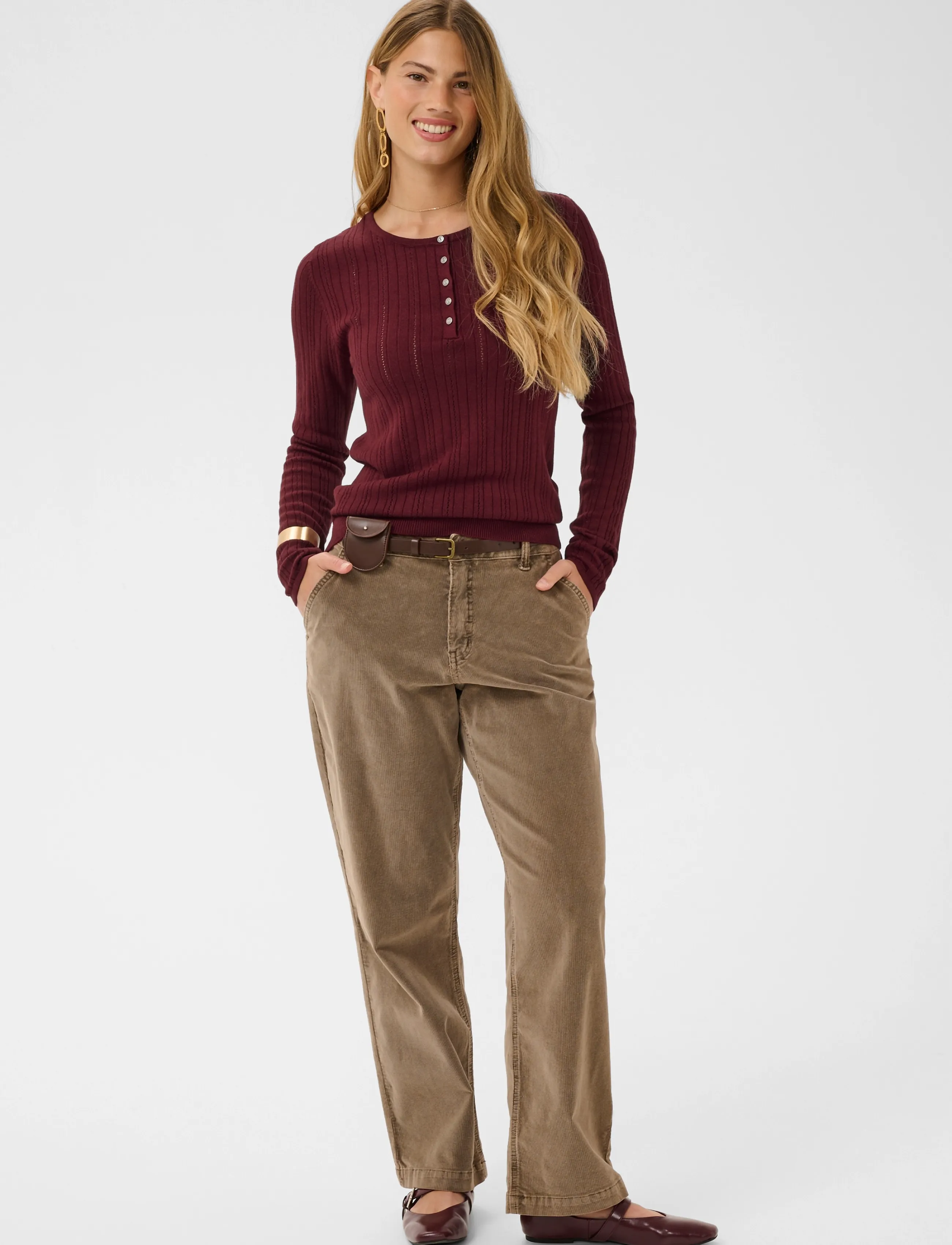 Cream - CRPeloa Knit Blouse - cabernet - 3