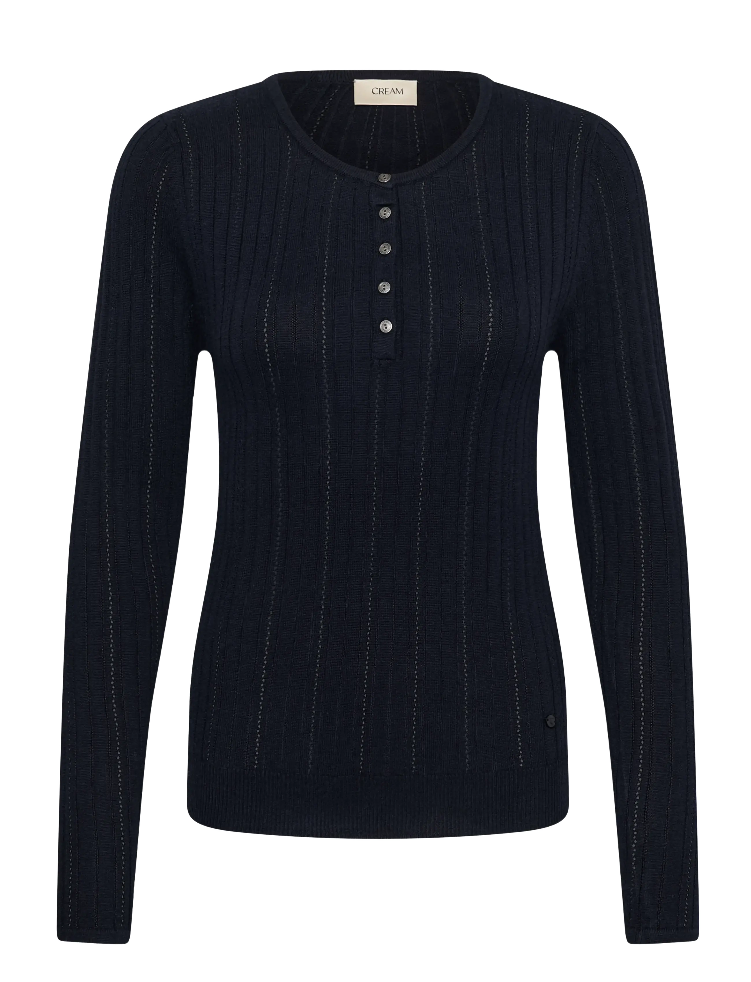 Cream CRPeloa Knit Blouse - T-Shirts & Tops - SKY CAPTAIN / navy