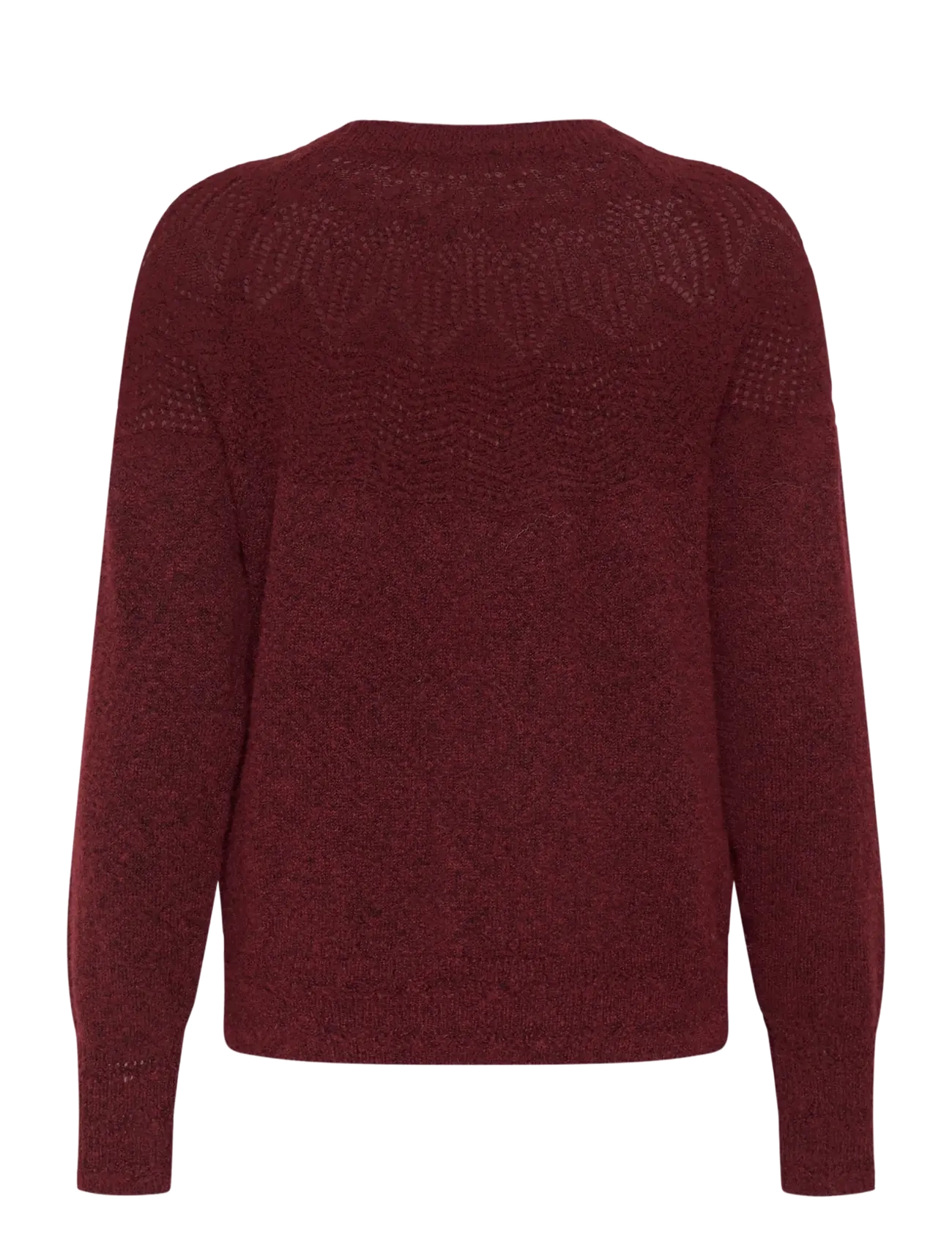 Cream - CRJunah Pointelle Pullover - stickade tröjor - cabernet - 1