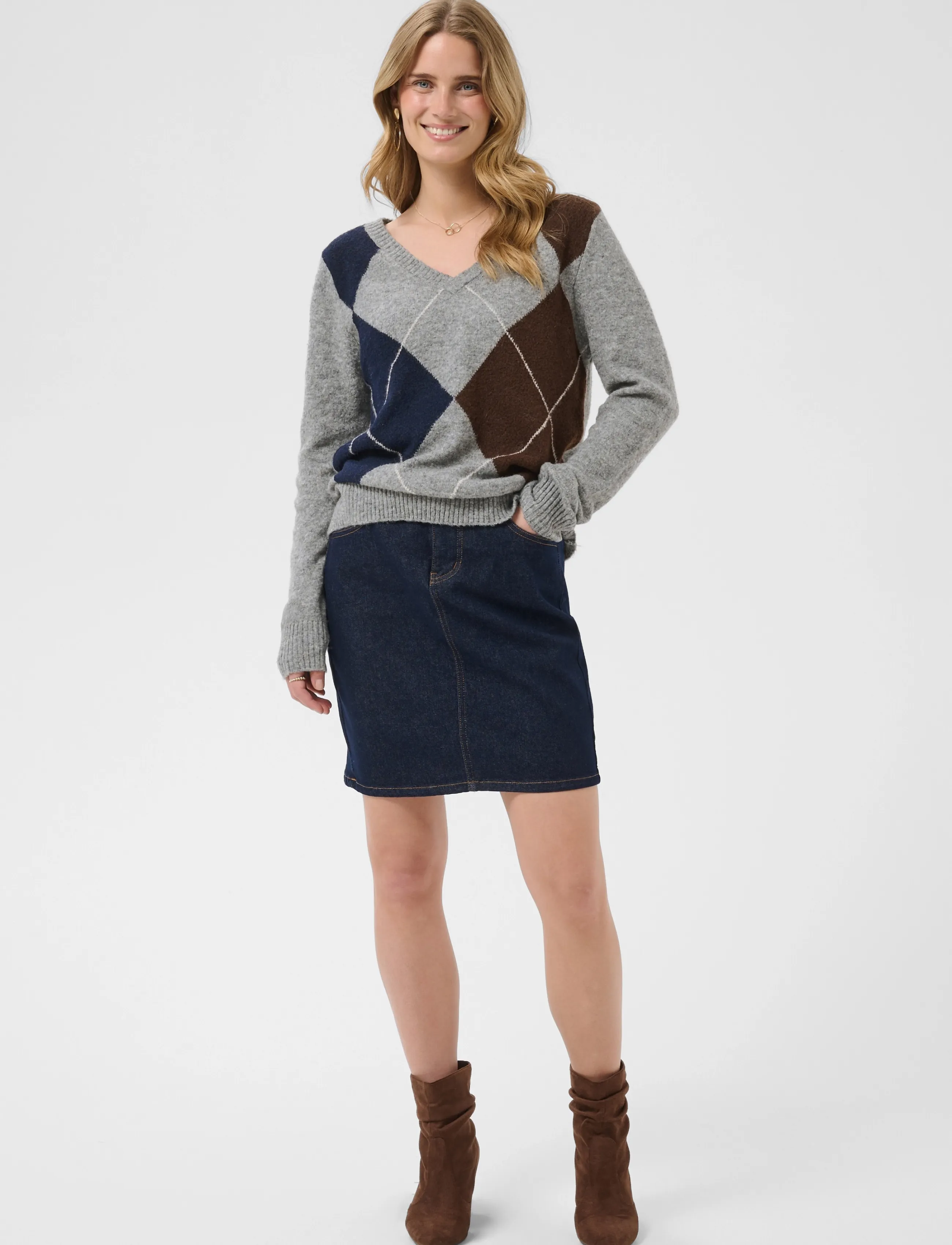 Cream - CRHope Knit Pullover - pullover - grey melange - 3