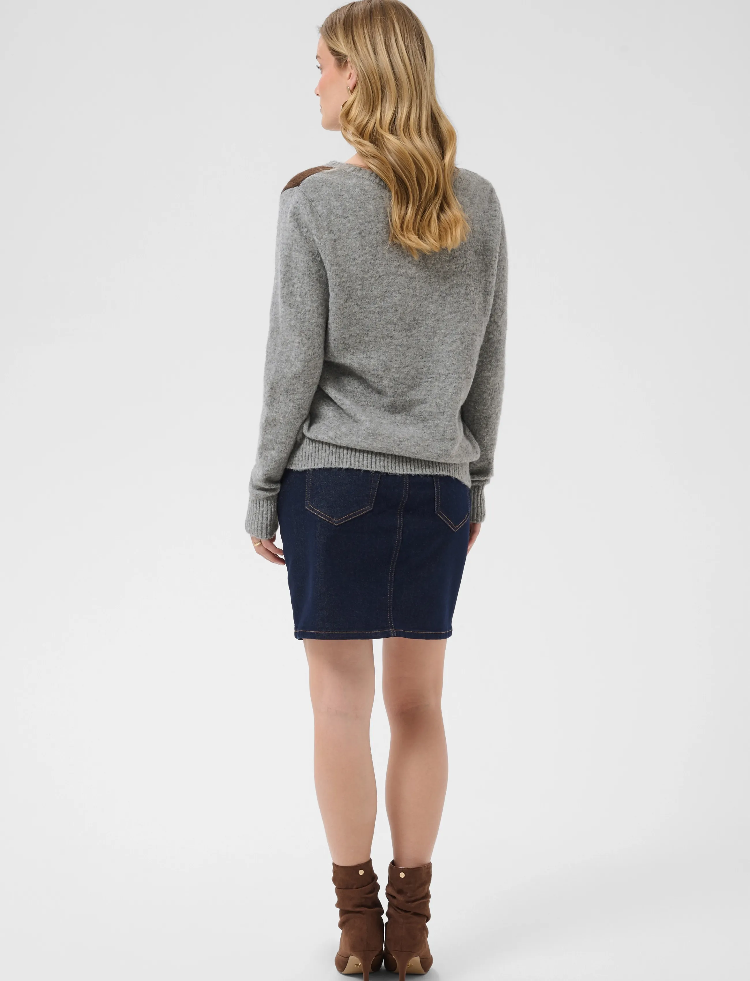 Cream - CRHope Knit Pullover - pullover - grey melange - 4