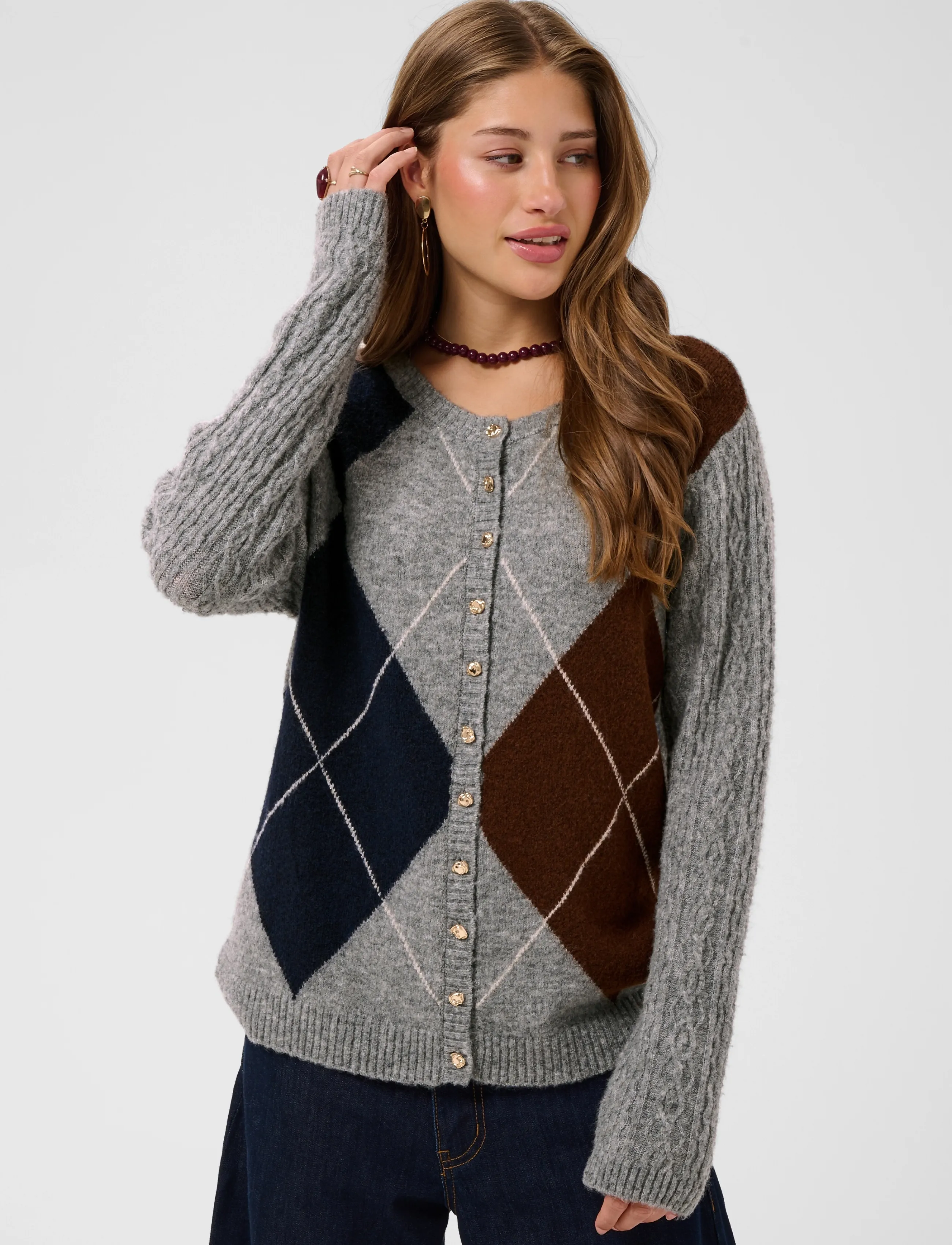 Cream - CRHope Knit Cardigan - grey melange - 2