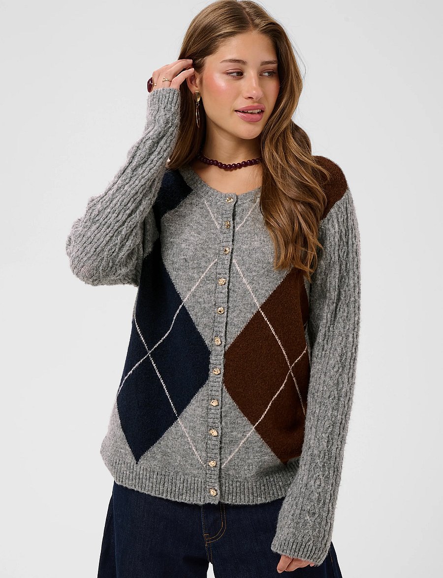Cream - CRHope Knit Cardigan - grey melange - 2