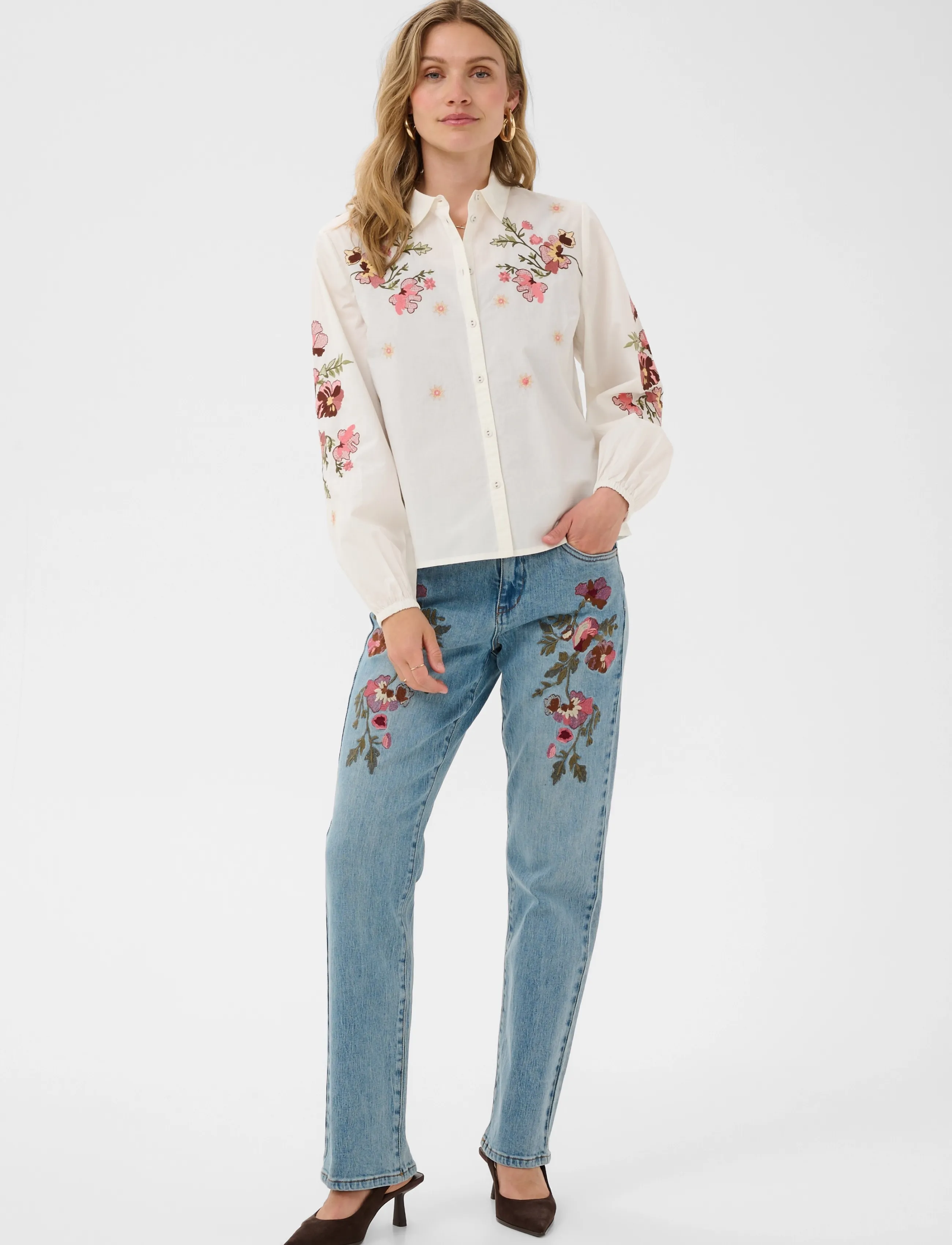 Cream - CRPeona Shirt - langärmlige hemden - whisper white - 3