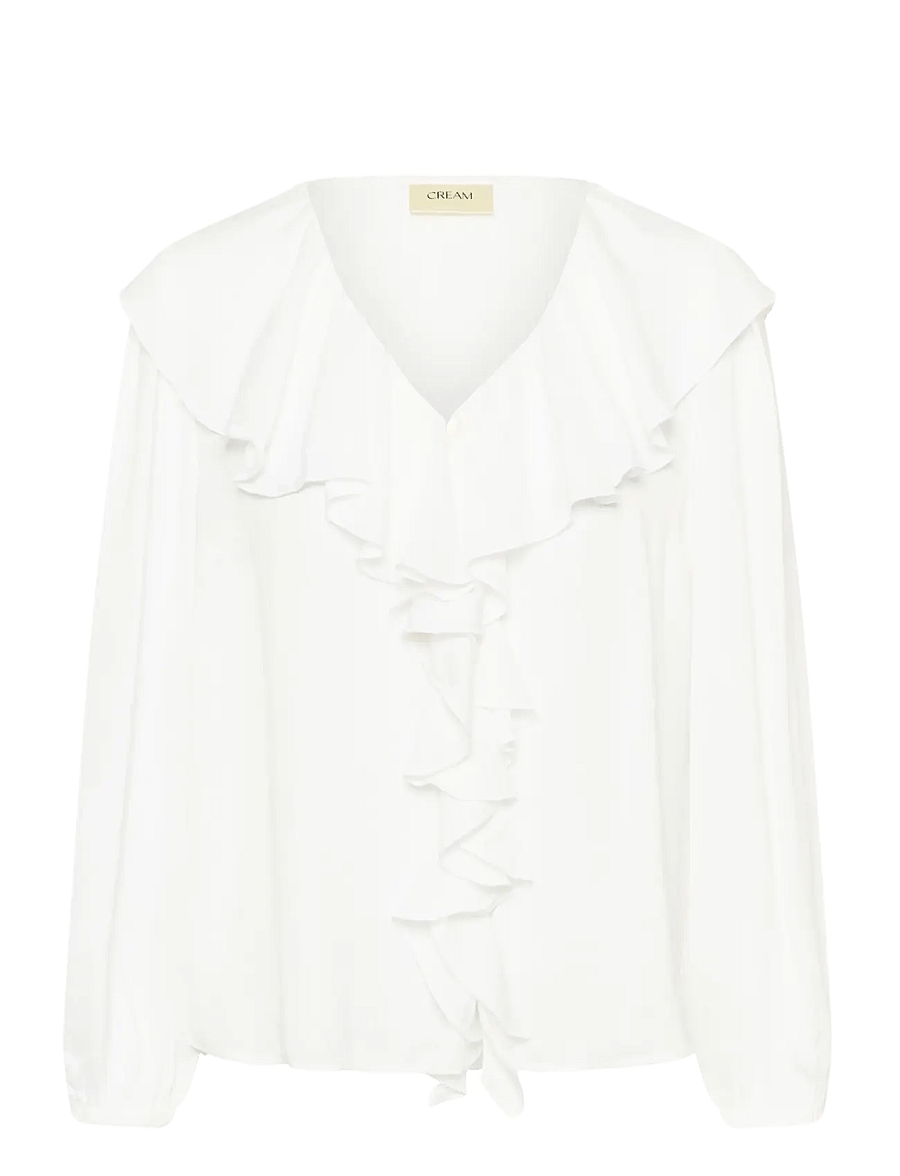 Cream - CRBeliv Blouse - langärmelige blusen - snow white - 0