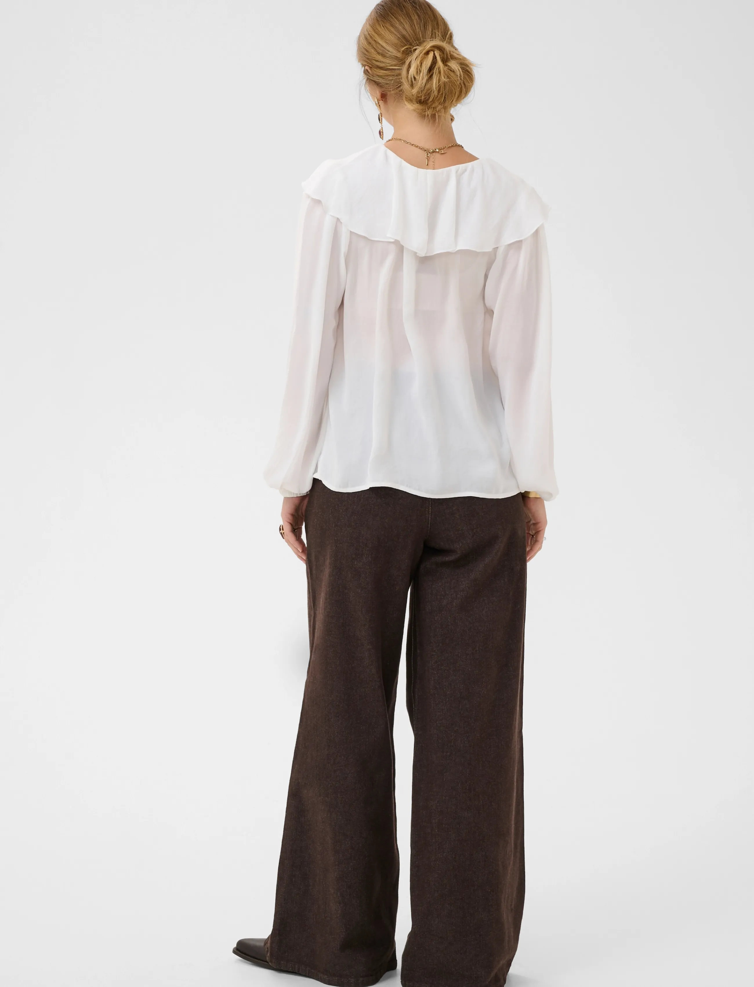 Cream - CRBeliv Blouse - langärmelige blusen - snow white - 4
