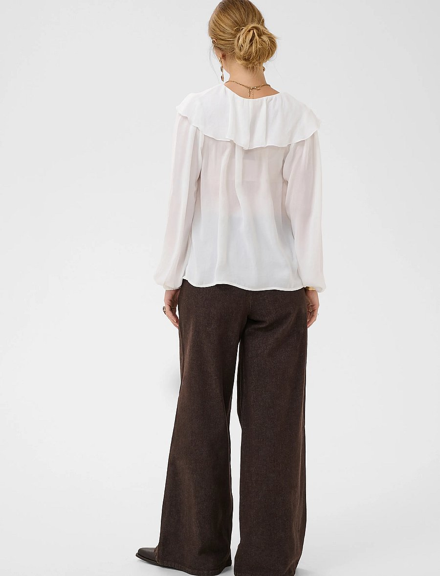 Cream - CRBeliv Blouse - langärmelige blusen - snow white - 4