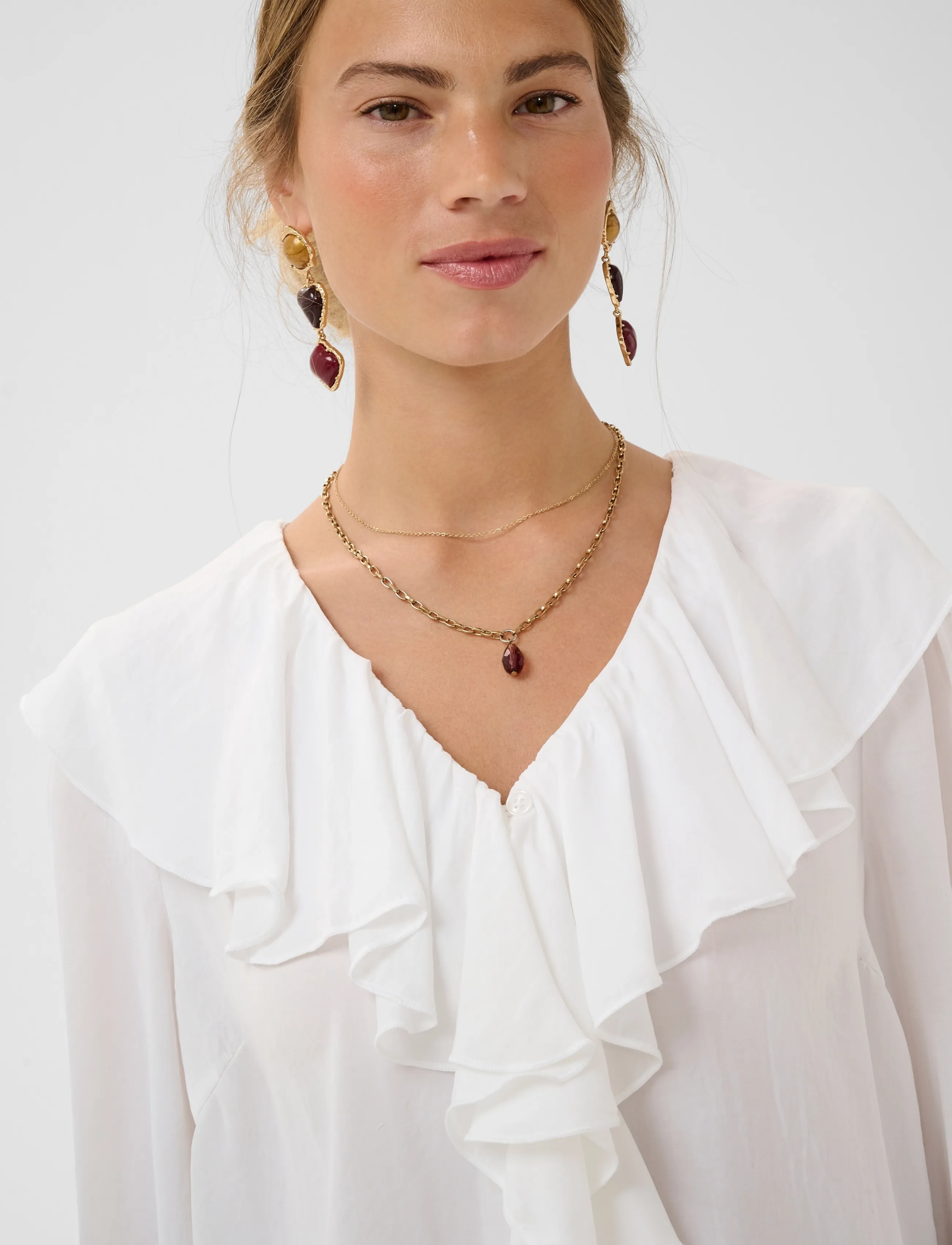 Cream - CRBeliv Blouse - langärmelige blusen - snow white - 5