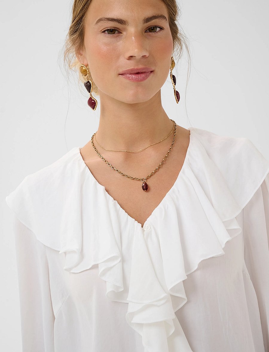 Cream - CRBeliv Blouse - langärmelige blusen - snow white - 5