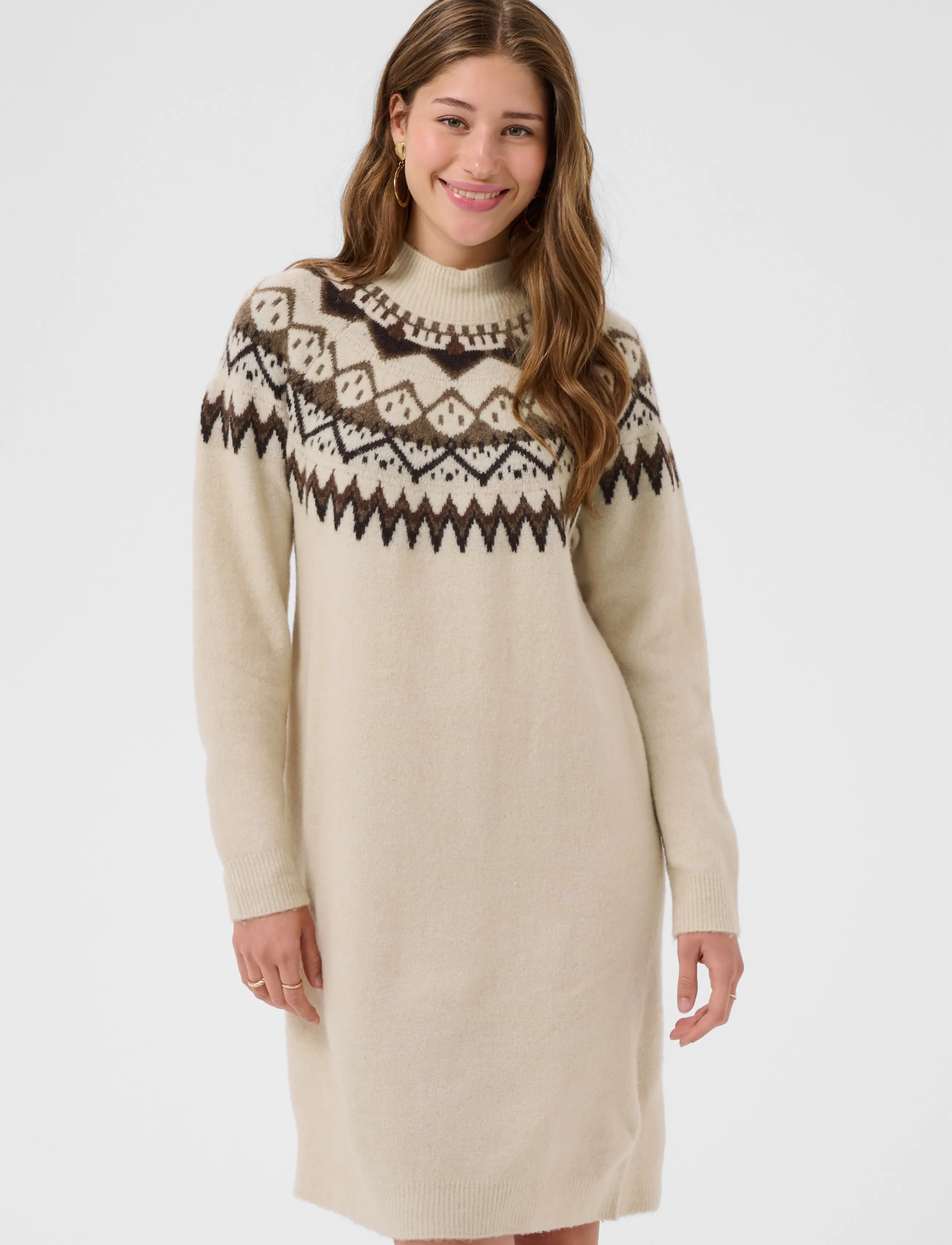 Cream - CRCherrie Knit Dress - strickkleider - oatmeal melange - 2