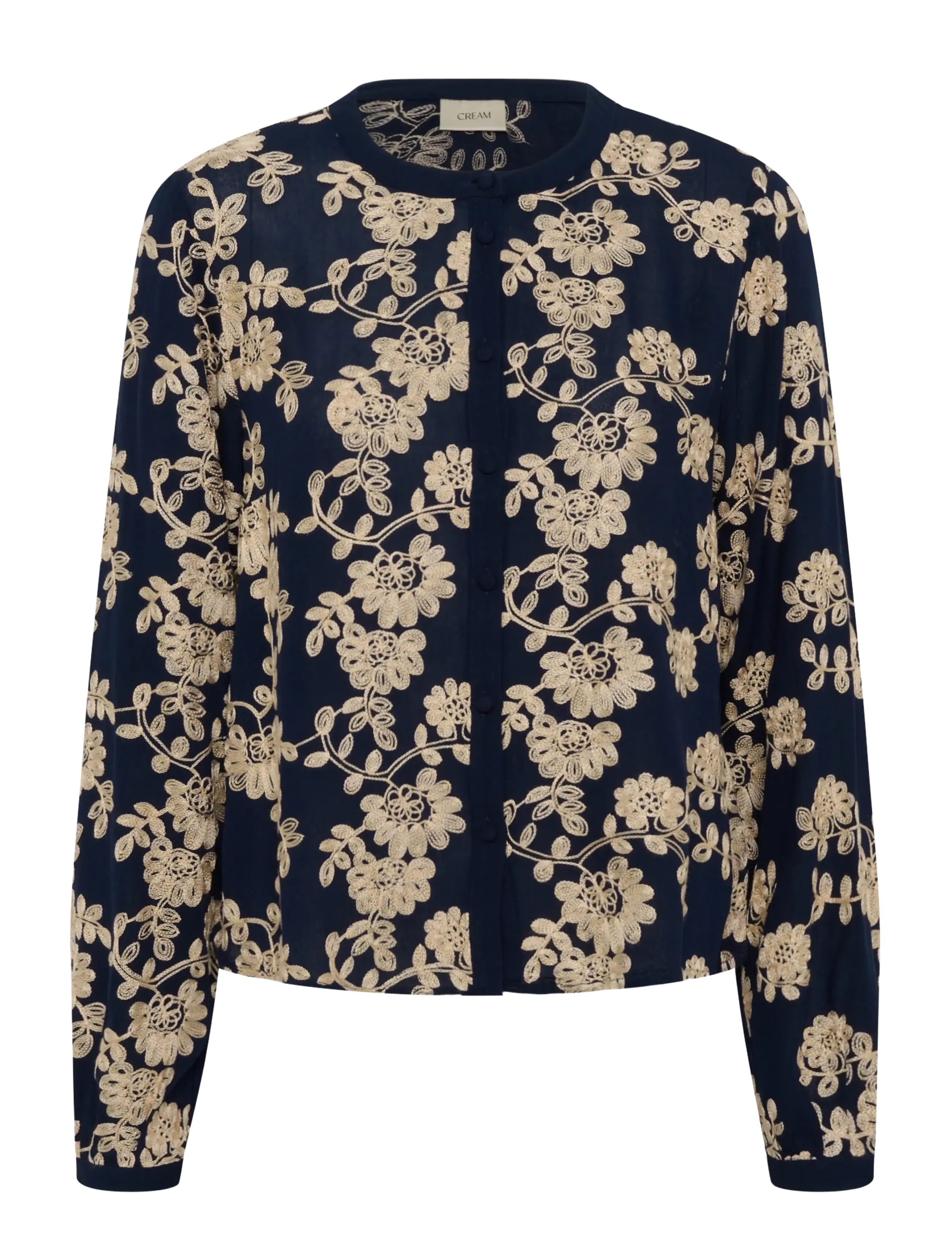 Cream CRRuby Blouse - Cream - NAVY W OATMEAL FLOWER / navy