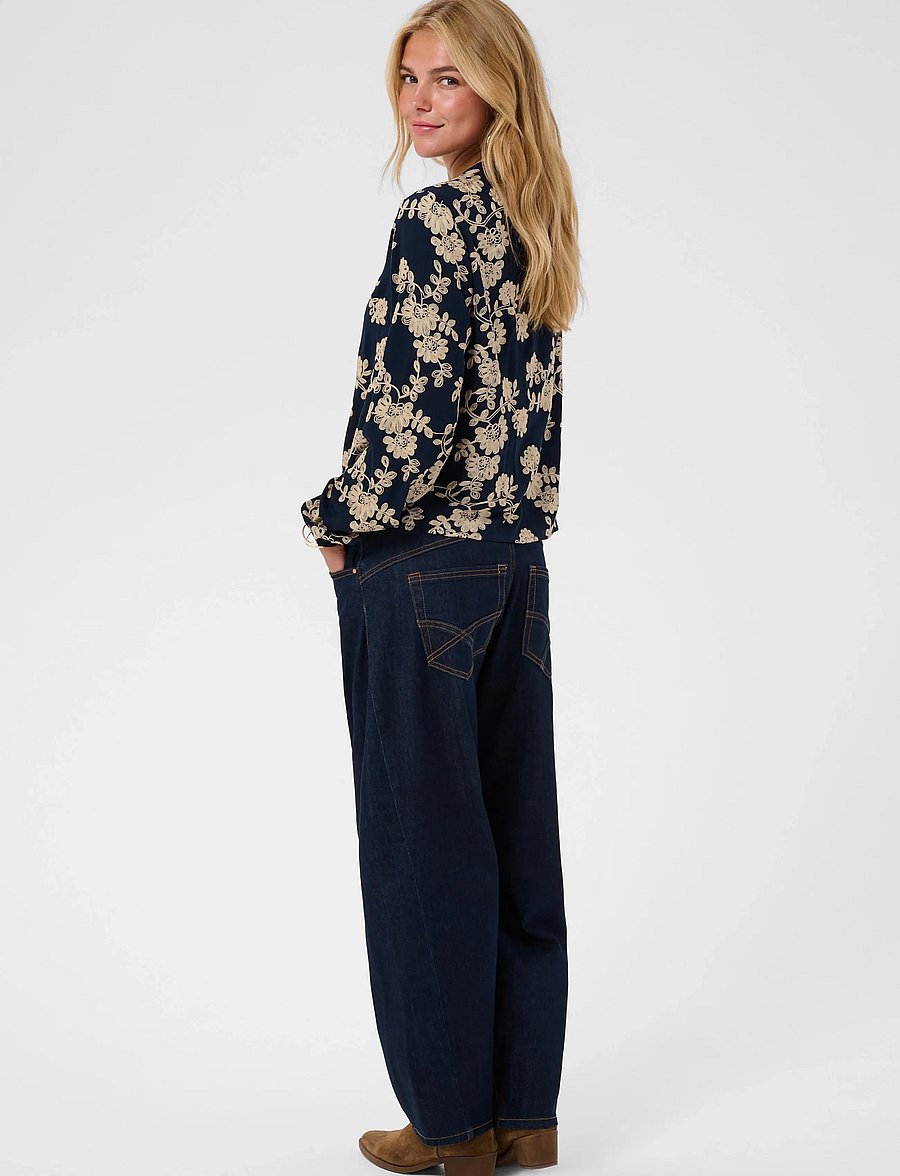 Cream - CRRuby Blouse - langärmelige blusen - navy w oatmeal flower - 4