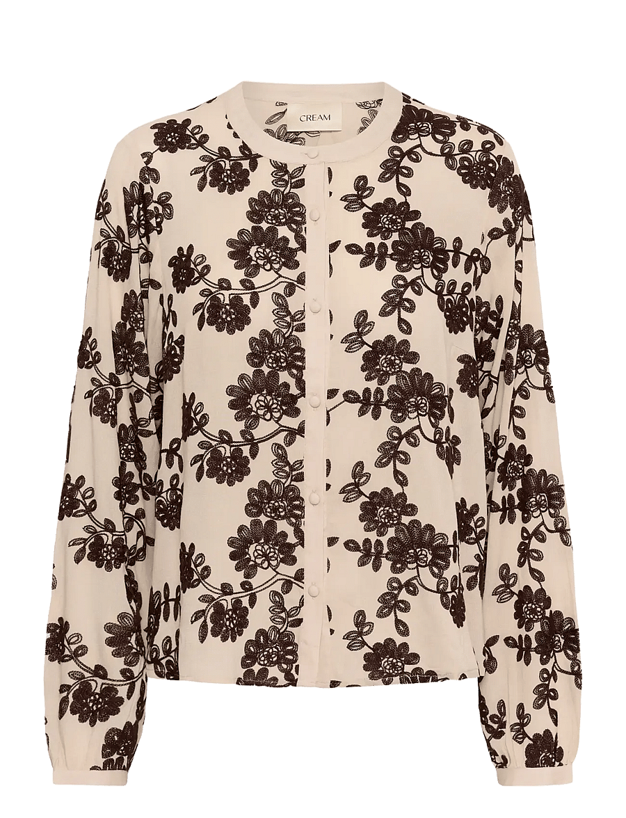 Cream - CRRuby Blouse - langärmelige blusen - oatmeal w java flowers - 0