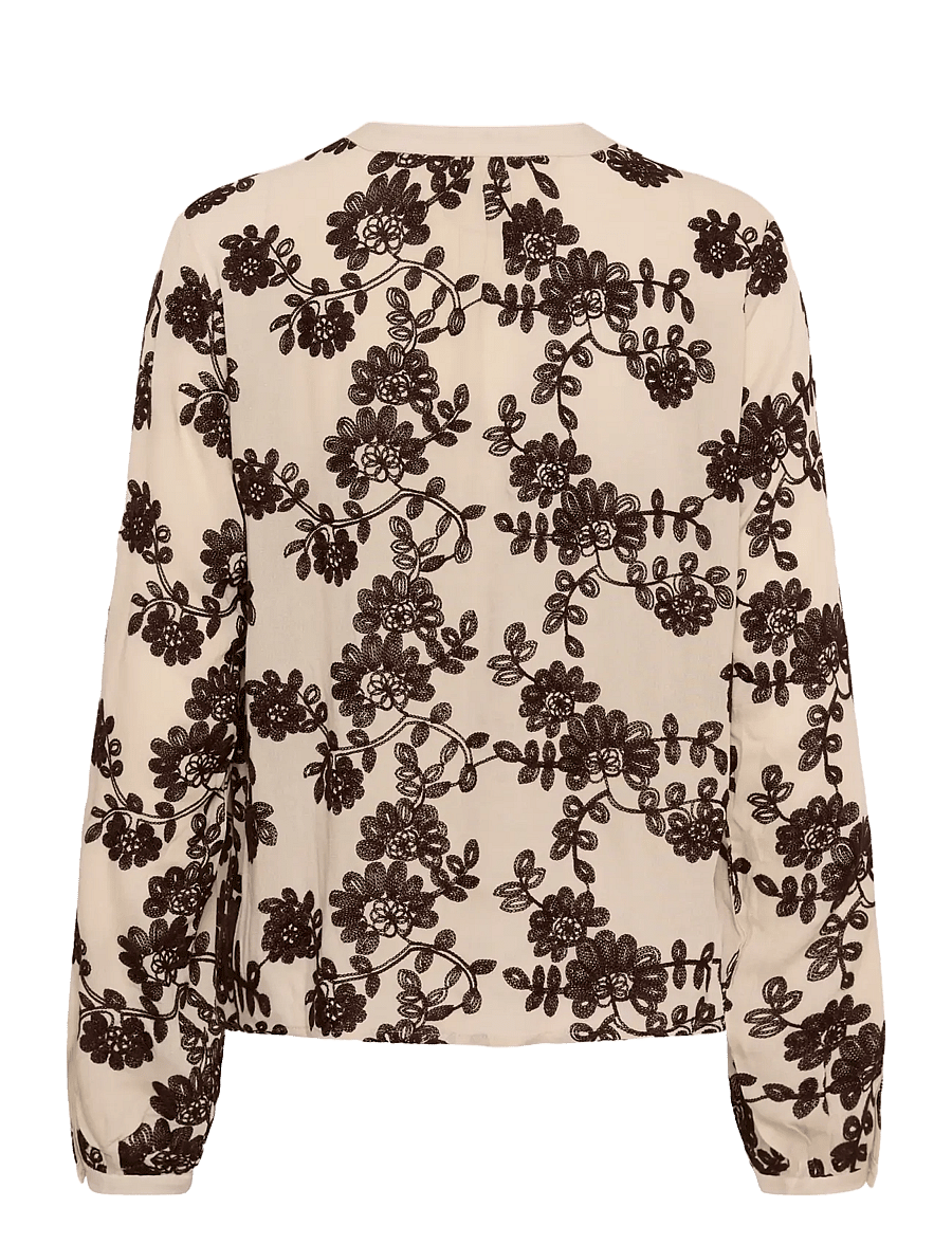 Cream - CRRuby Blouse - langärmelige blusen - oatmeal w java flowers - 1