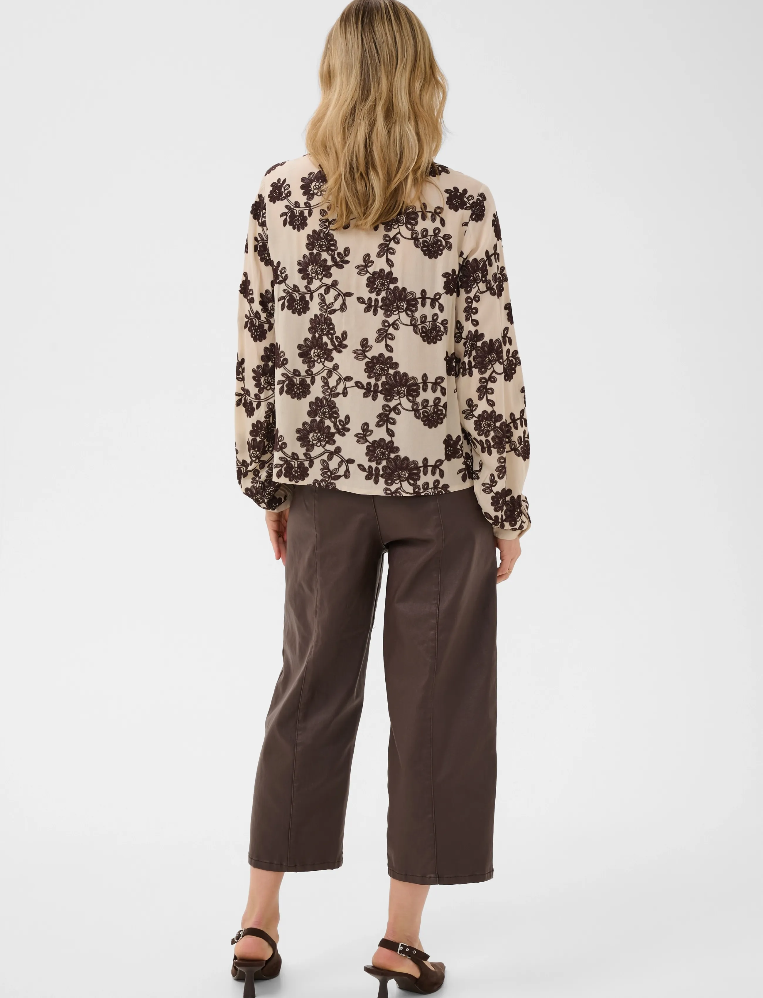 Cream - CRRuby Blouse - langärmelige blusen - oatmeal w java flowers - 4