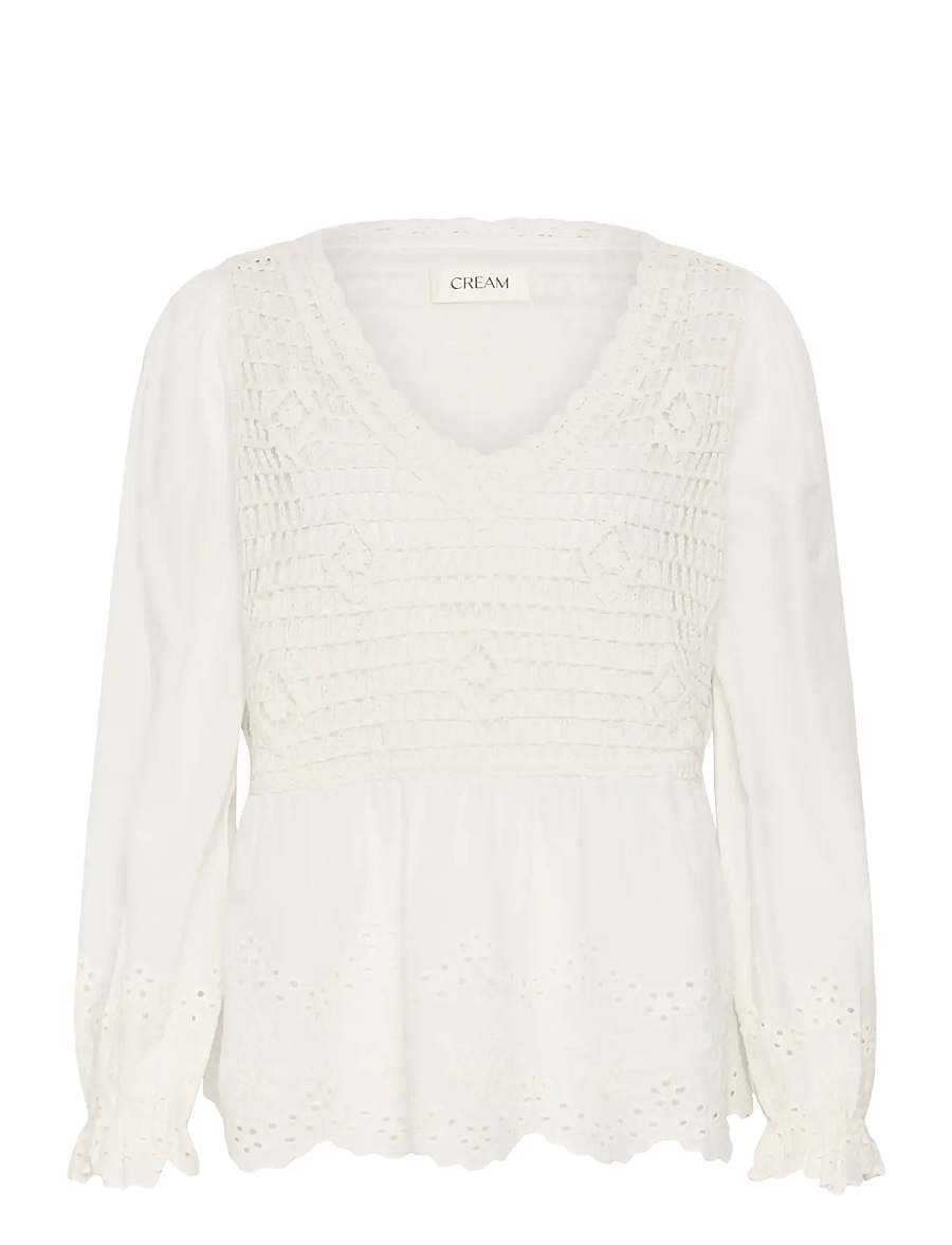 Cream - CRSerin Blouse - langärmelige blusen - whisper white - 0