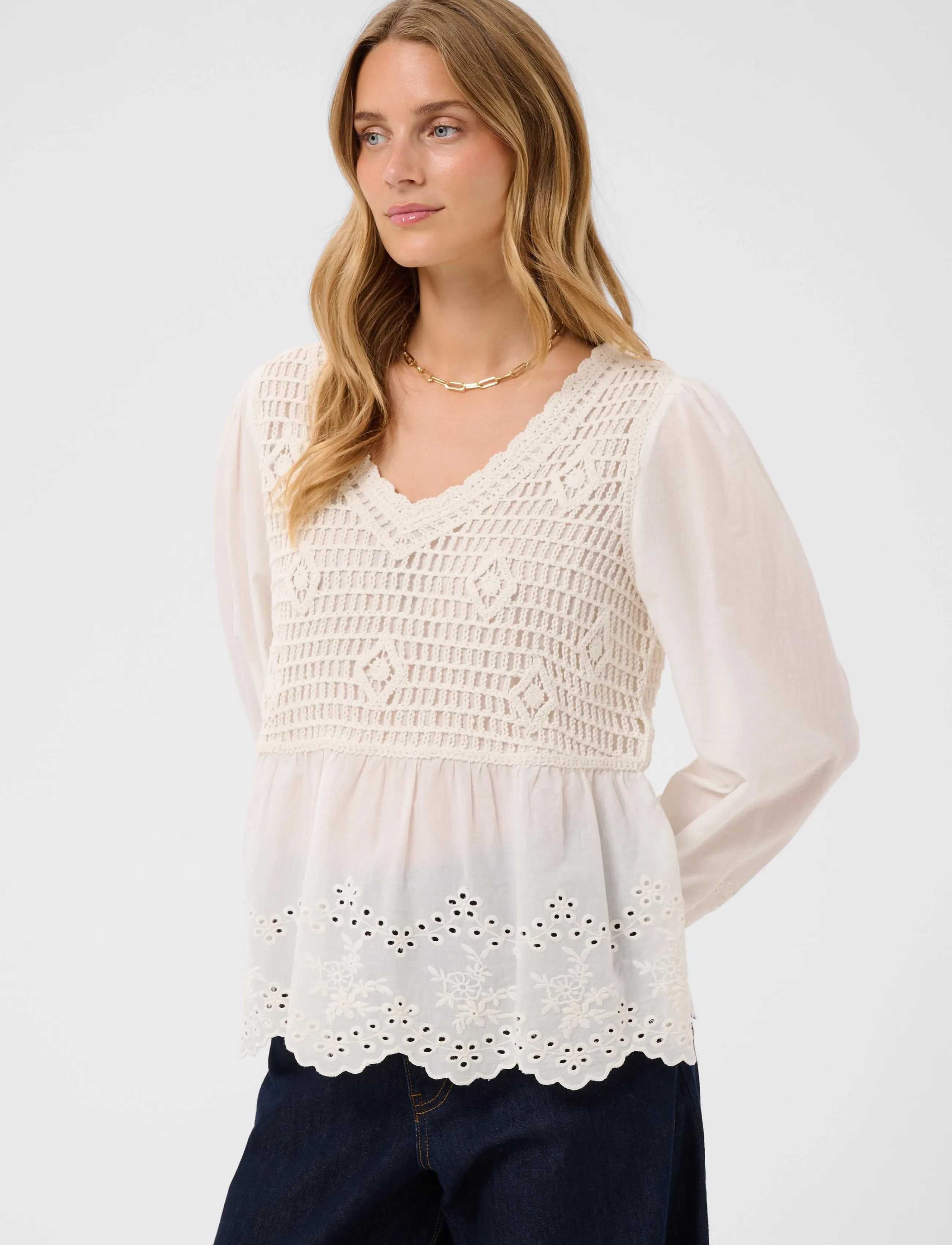 Cream - CRSerin Blouse - langärmelige blusen - whisper white - 2