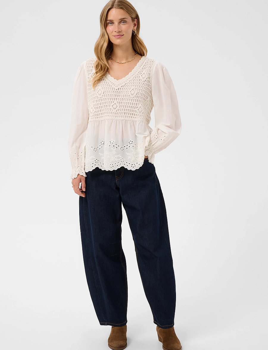 Cream - CRSerin Blouse - langärmelige blusen - whisper white - 3