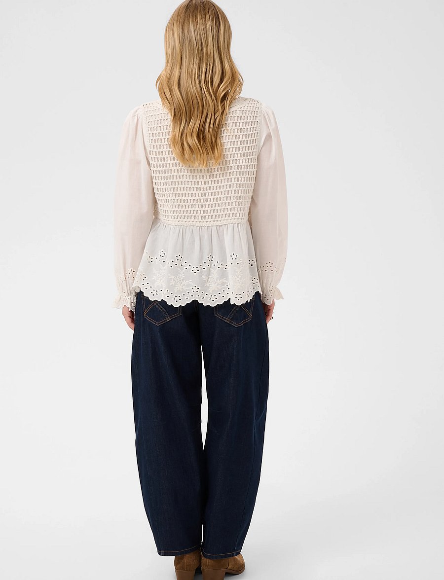 Cream - CRSerin Blouse - langärmelige blusen - whisper white - 4