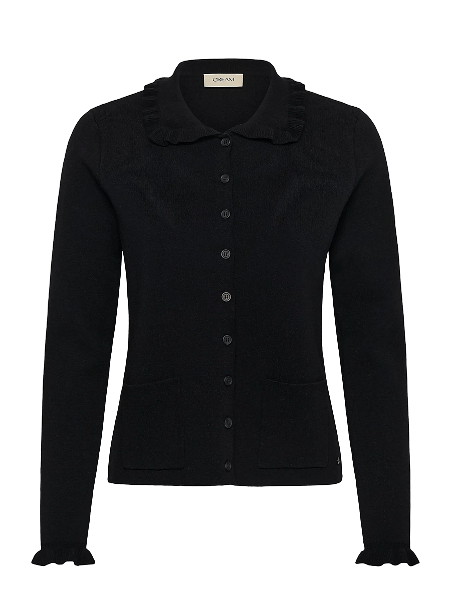 Cream - CRDela Knit Cardigan - koftor - pitch black - 0