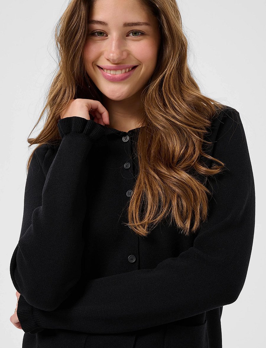 Cream - CRDela Knit Cardigan - koftor - pitch black - 5